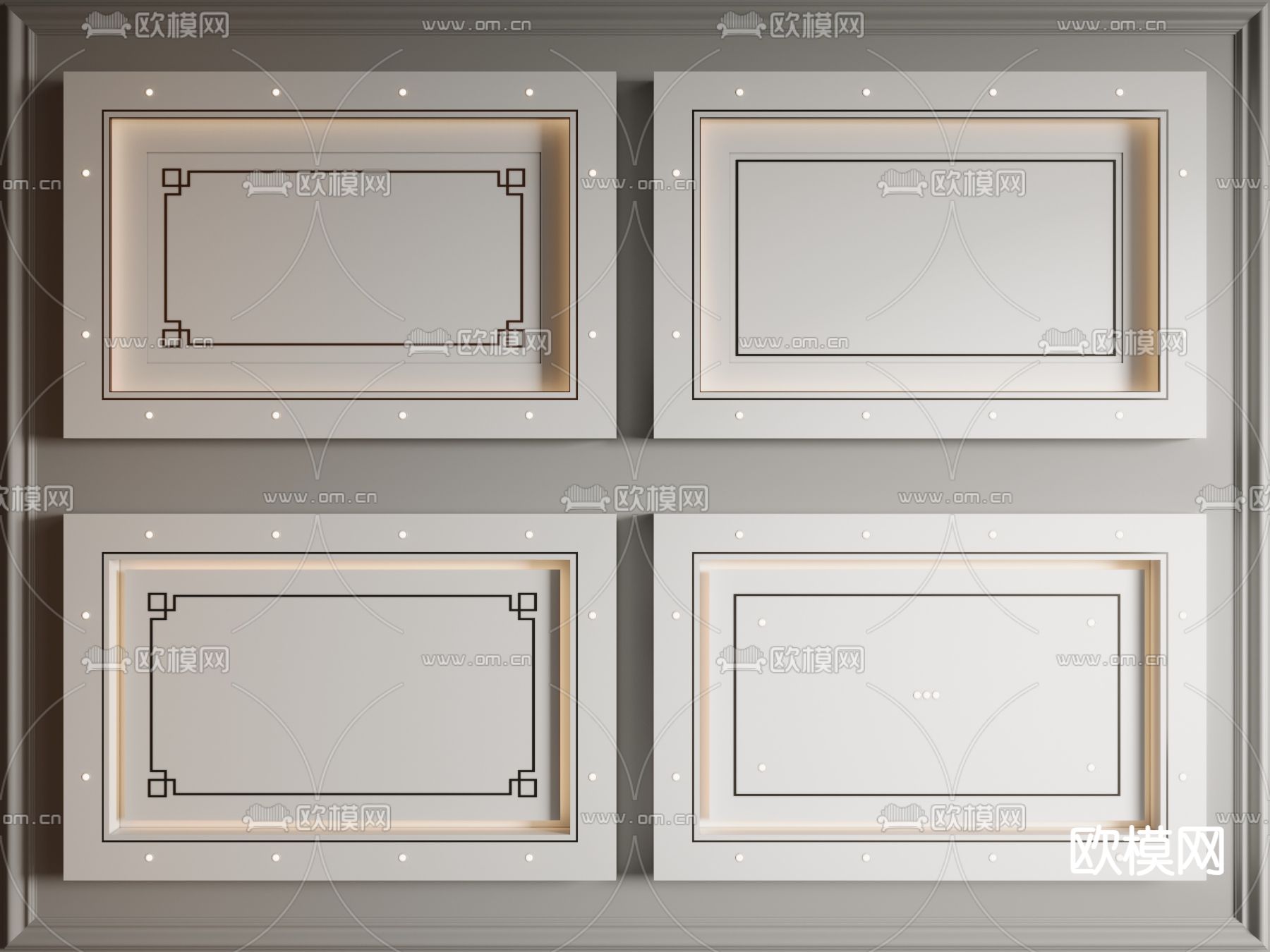 无主灯吊顶 造型天花 叠级吊顶3d模型下载