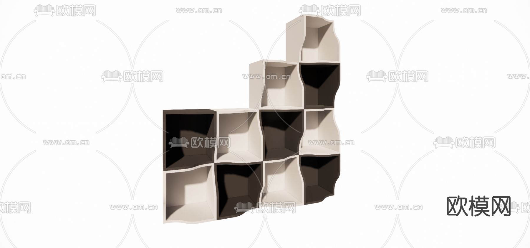 书架柜子su模型下载（渲染图2）