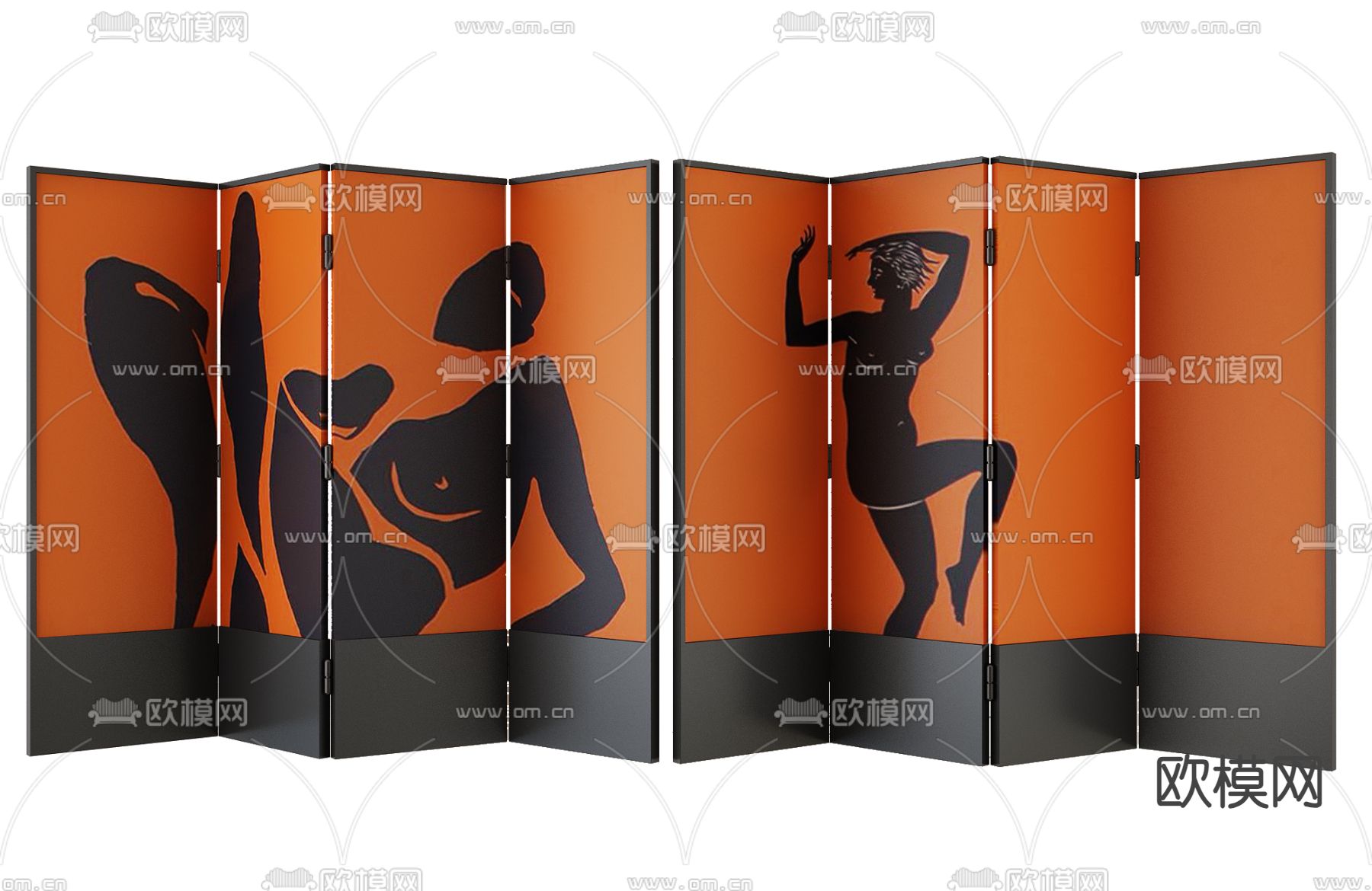 折叠屏风 隔断3d模型下载