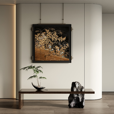 新中式装饰画 挂画su模型