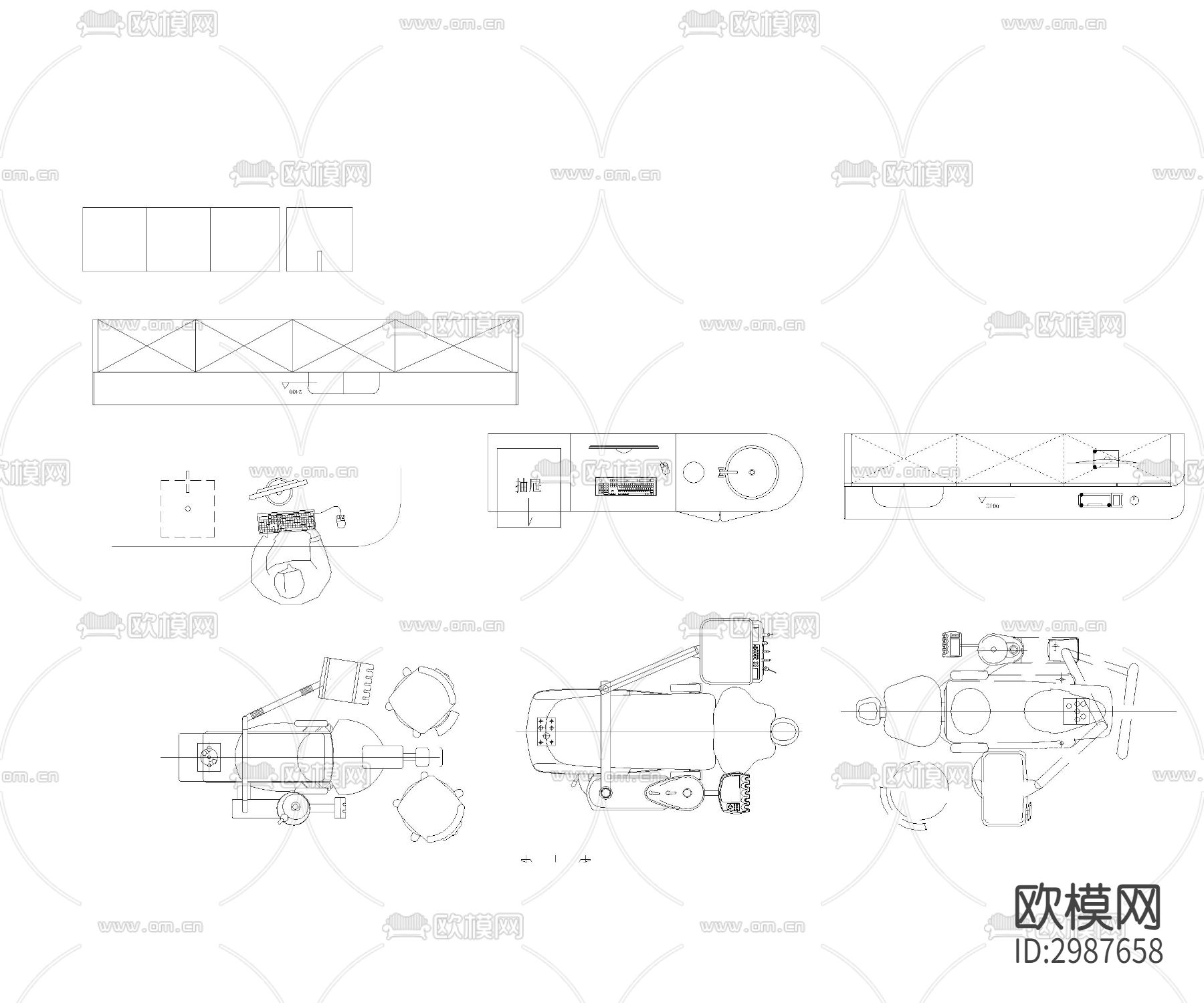 牙科口腔医院设备cad图库下载（渲染图3）