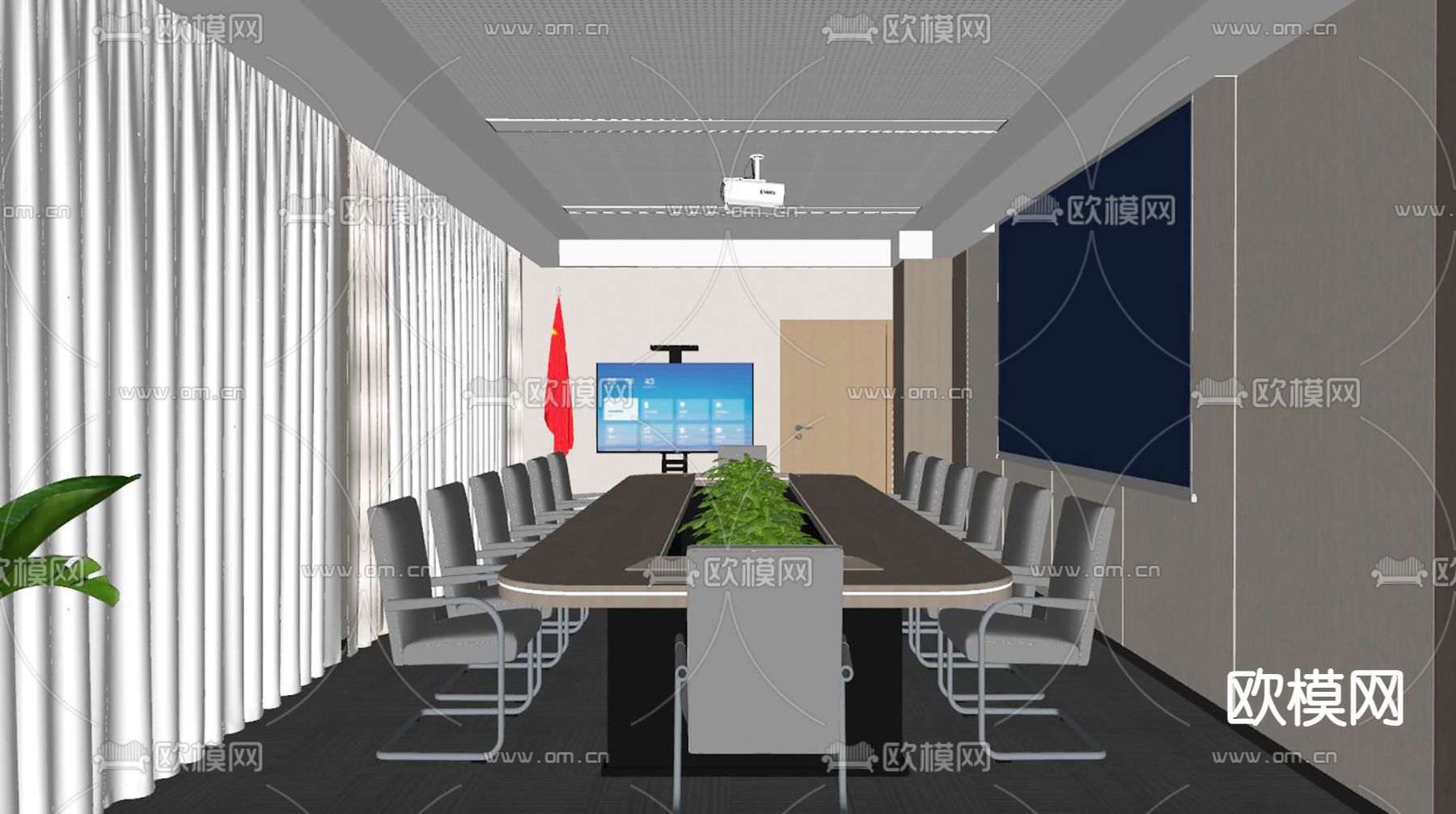 会议室su模型下载（渲染图1）