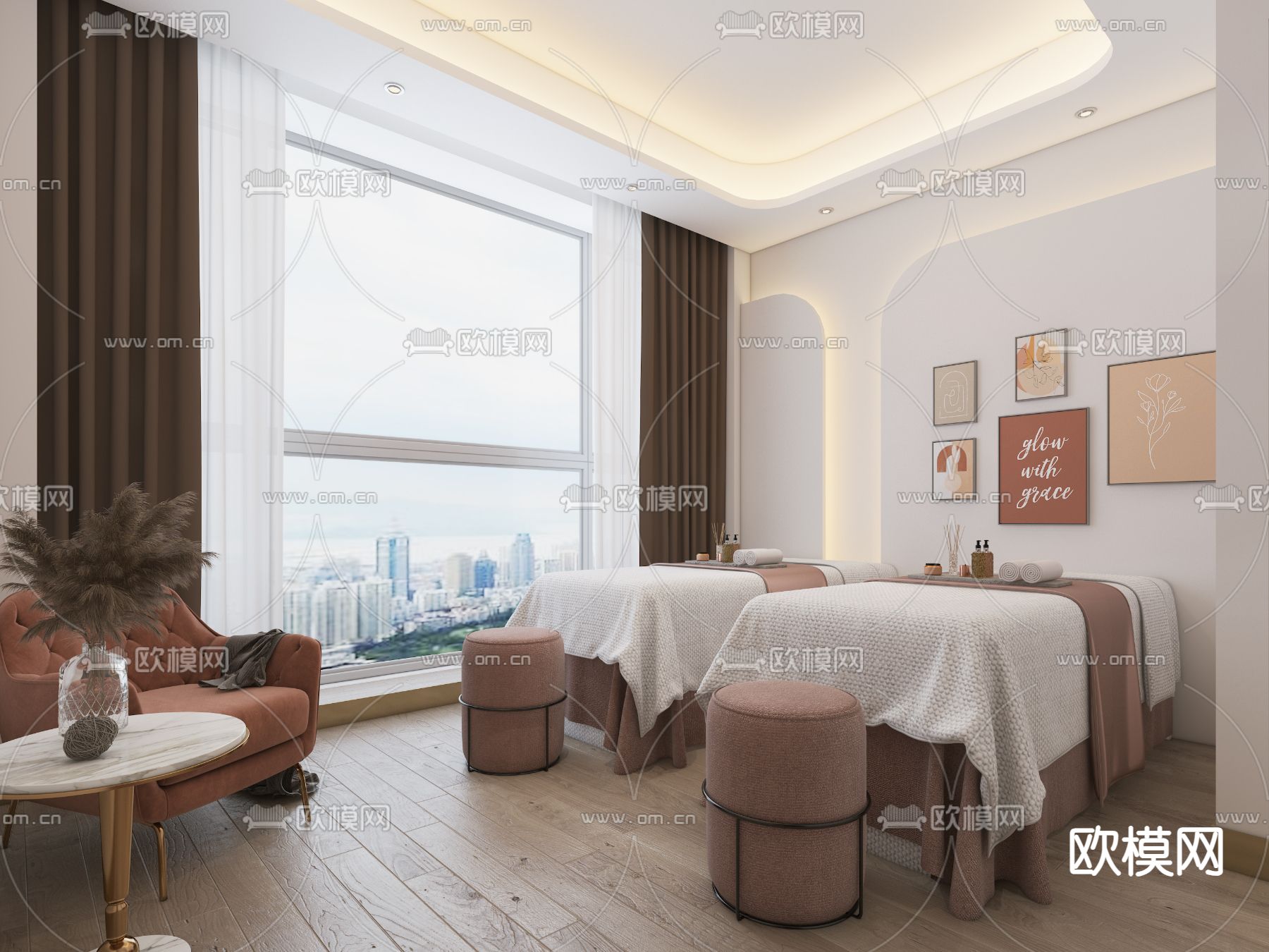 SPA护理房 美容院3d模型下载（渲染图1）