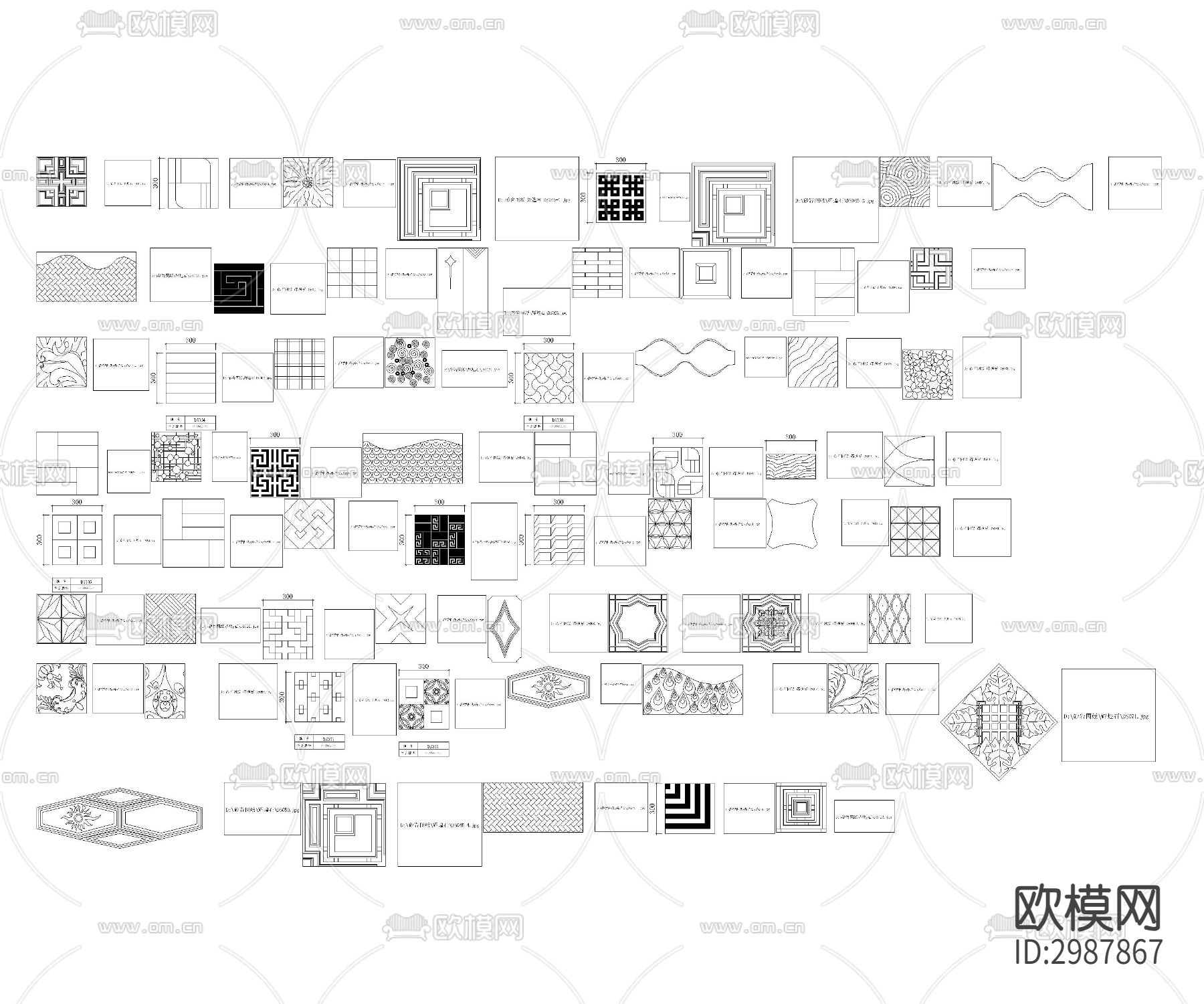 最新植物景观图块cad图库下载（渲染图3）