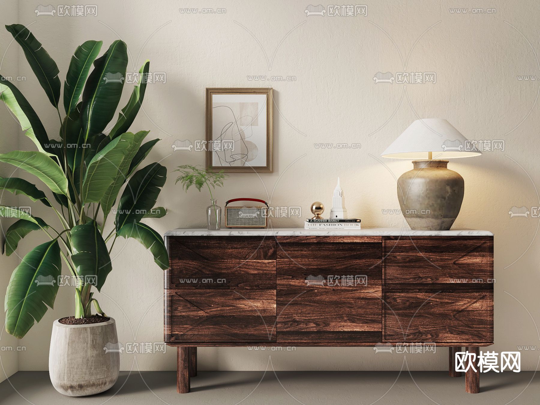 侘寂斗柜 边柜3d模型下载