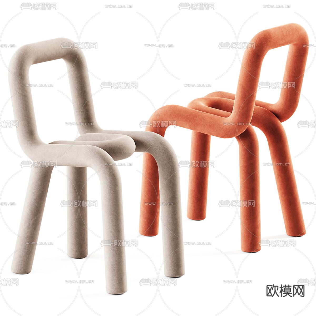 Moustache 时尚椅子 餐椅 线条椅3d模型下载