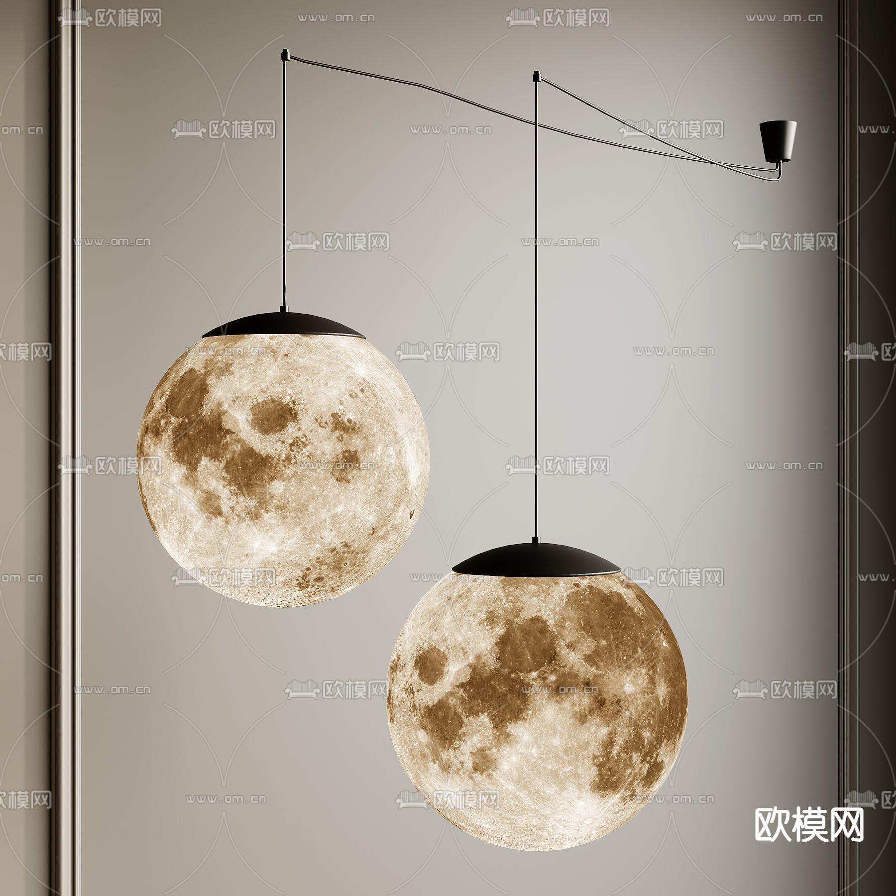 现代吊灯 星球吊灯 小吊灯su模型