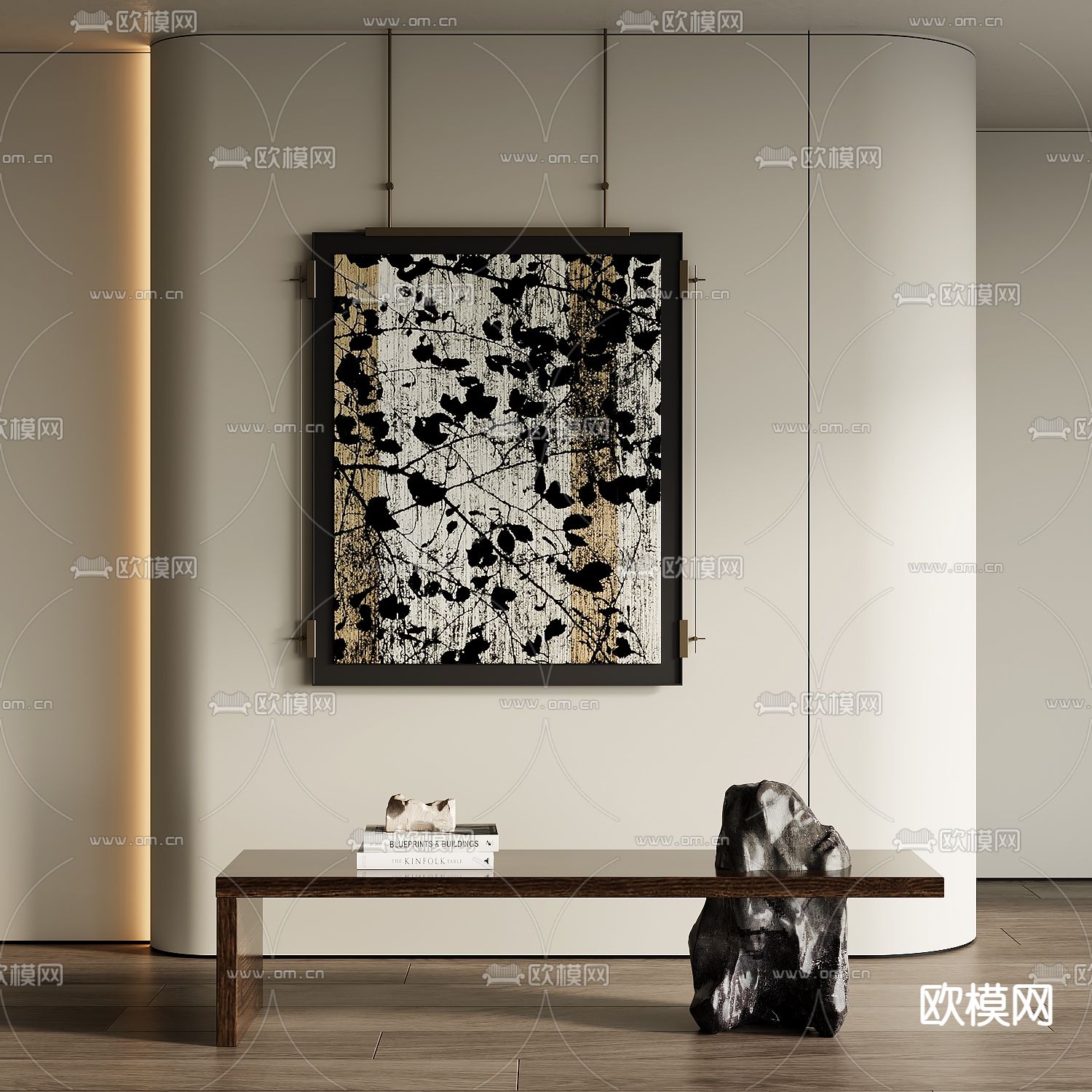 侘寂风装饰画 挂画su模型