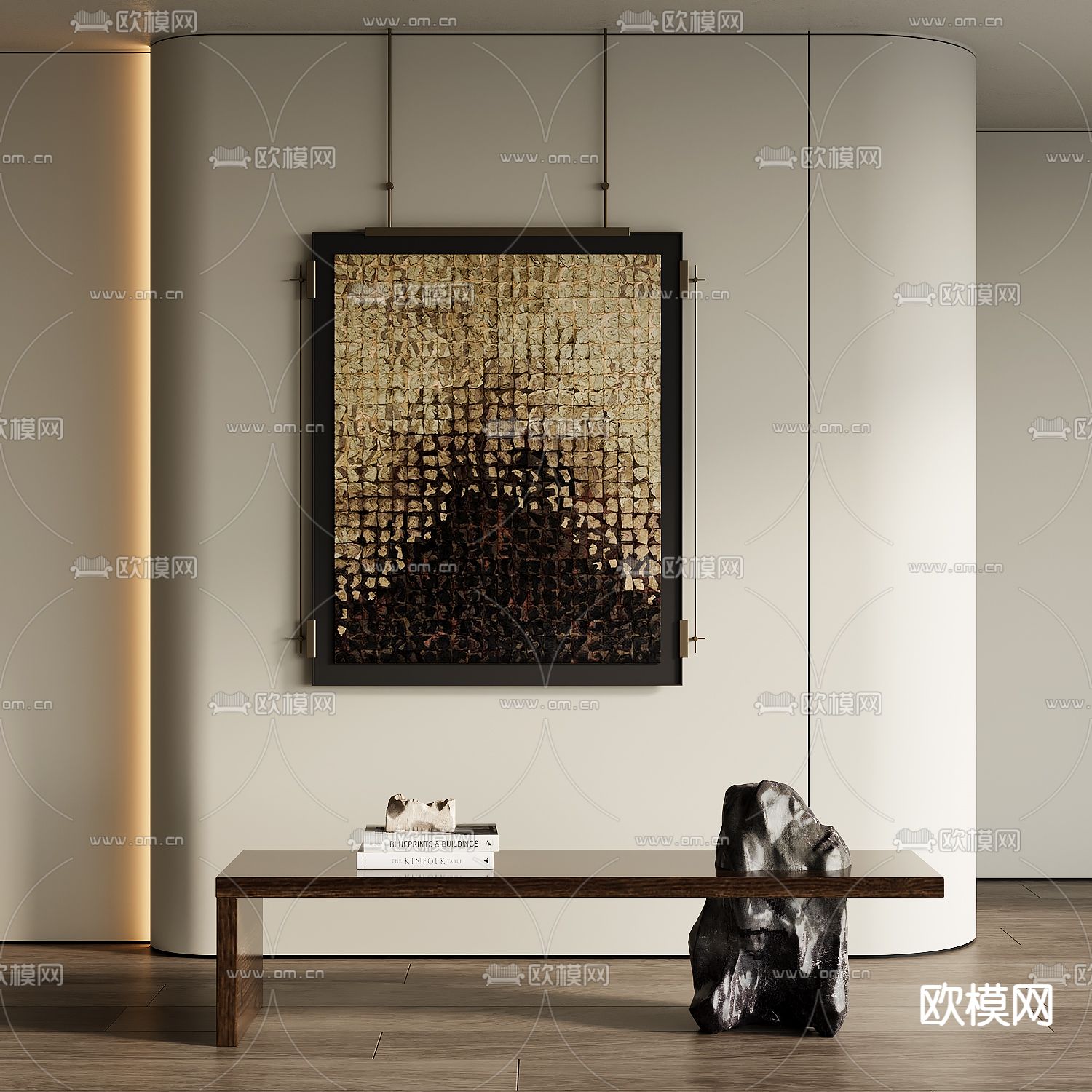 侘寂风装饰画 挂画su模型