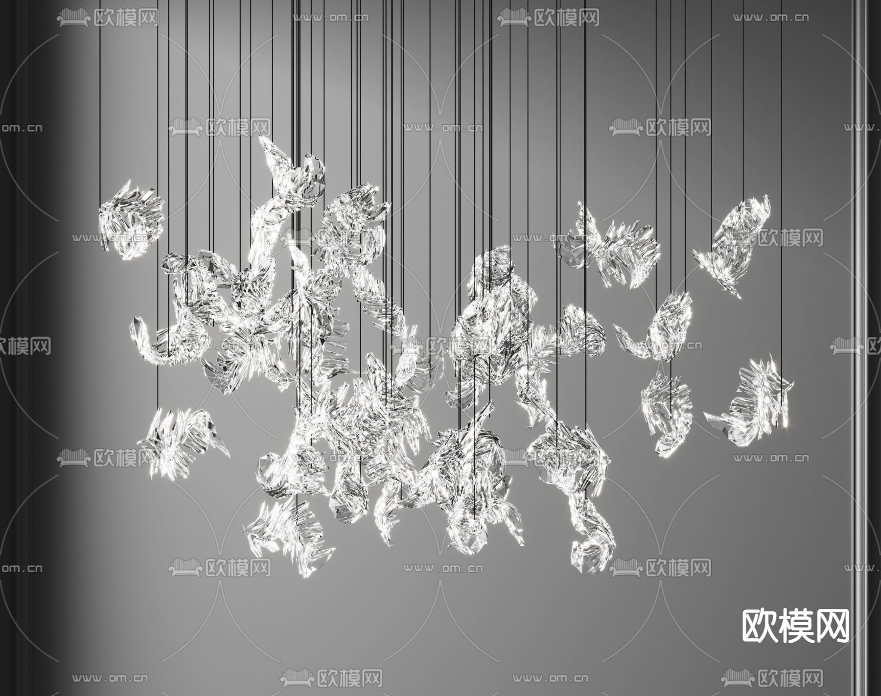 大厅吊灯su模型下载（渲染图2）