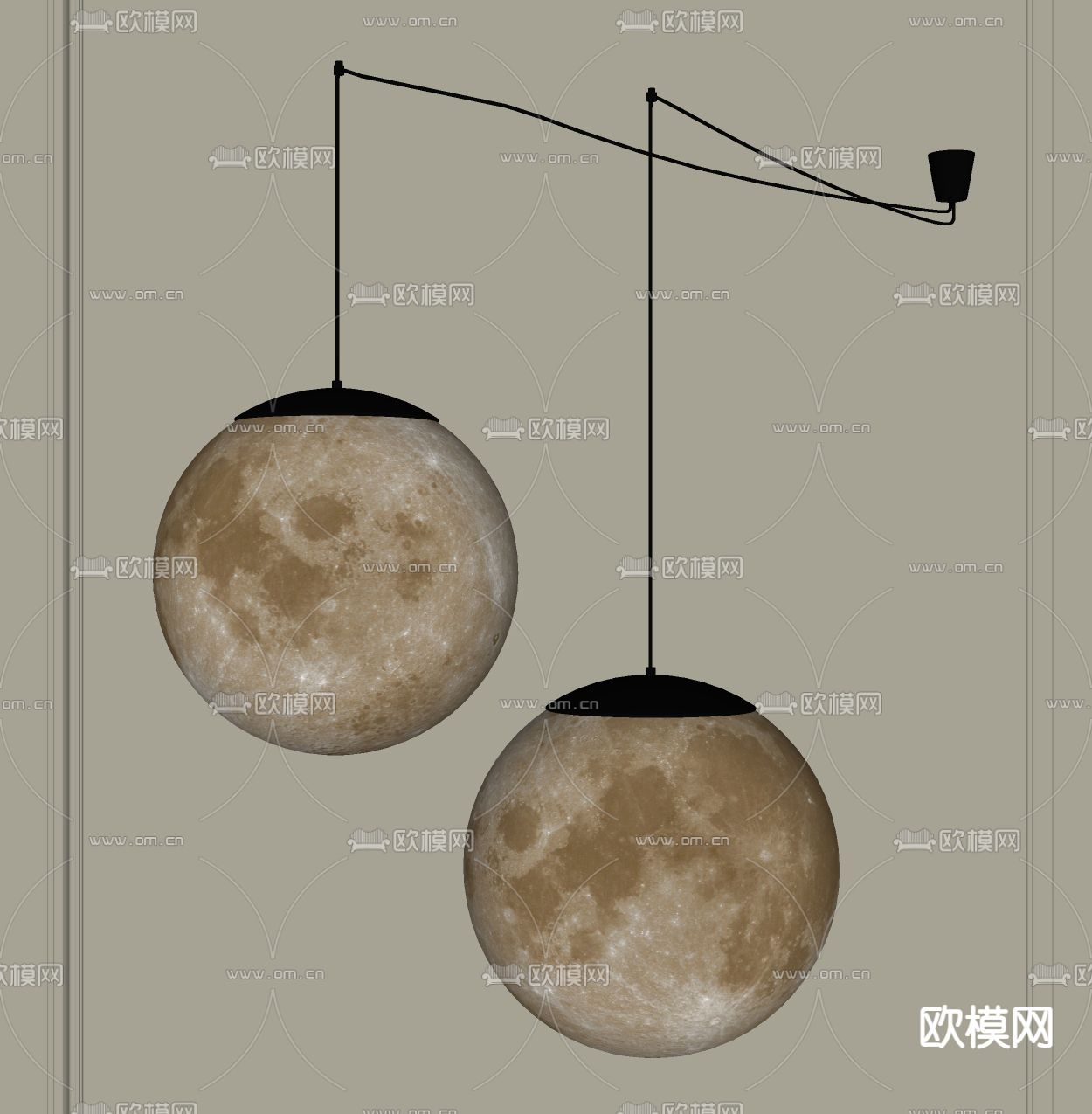 现代吊灯 星球吊灯 小吊灯su模型