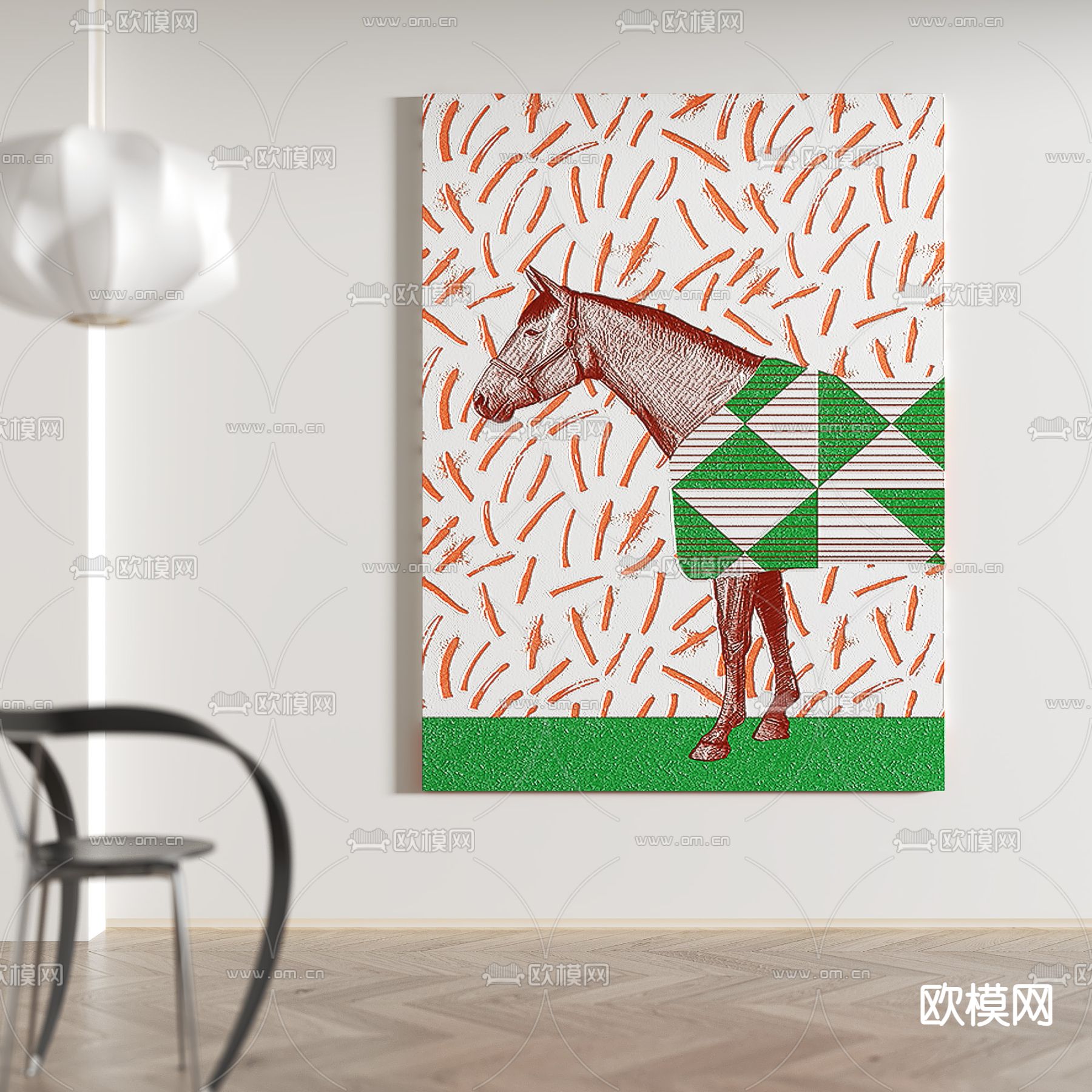 后现代抽象画 挂画 装饰画3d模型下载