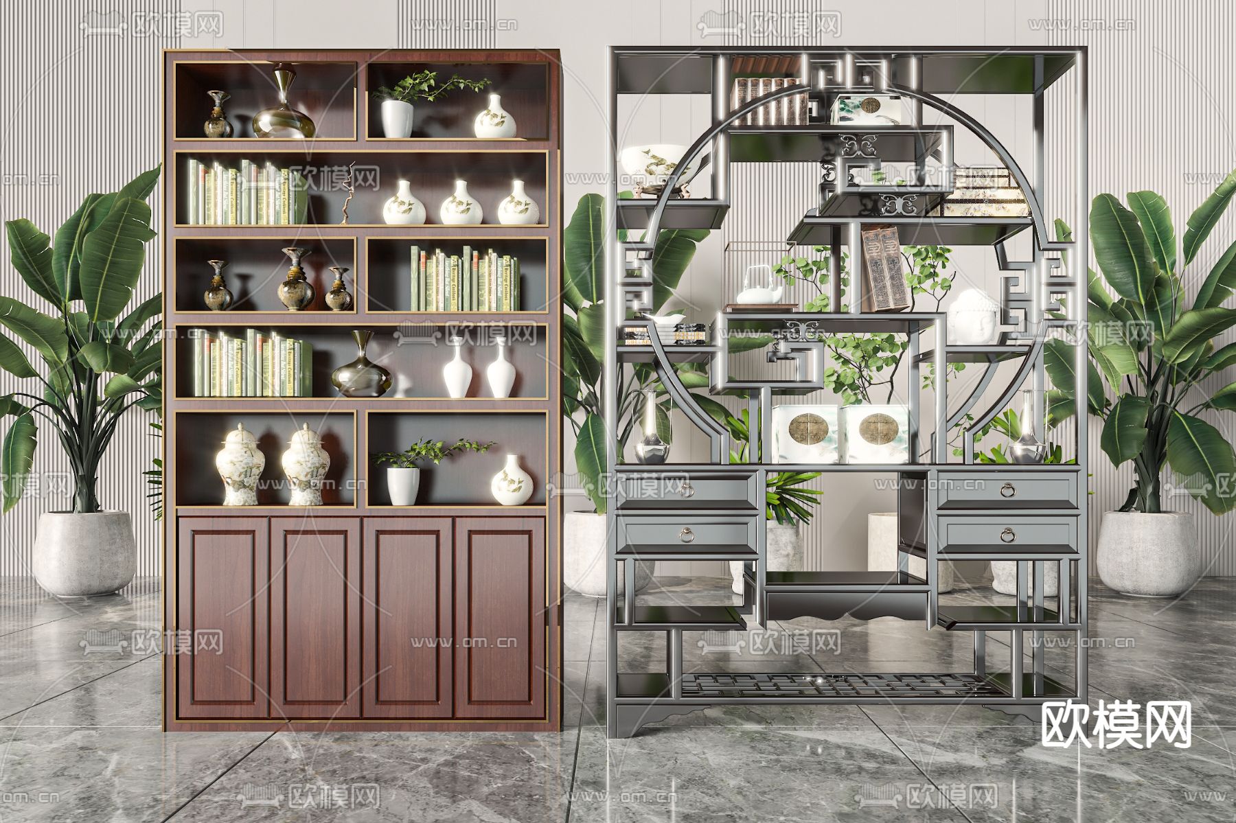 博古架 茶柜 陈列柜3d模型下载