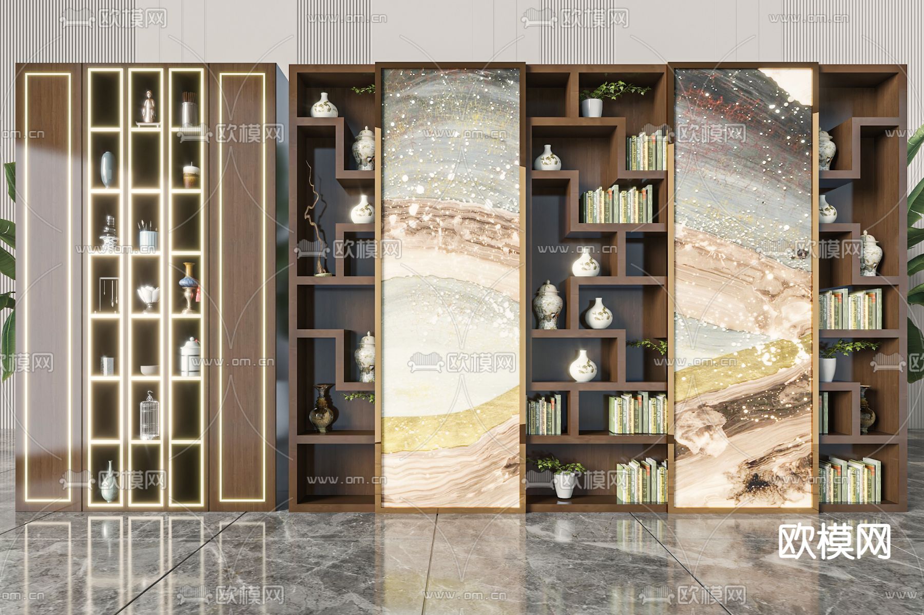 博古架 茶柜 陈列柜3d模型下载