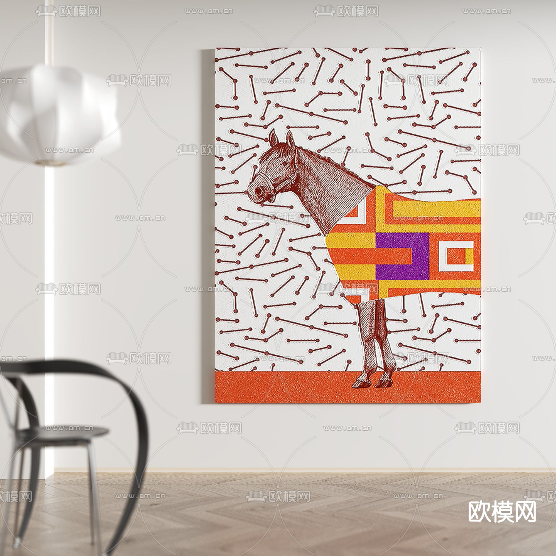 后现代抽象画 挂画 装饰画3d模型下载