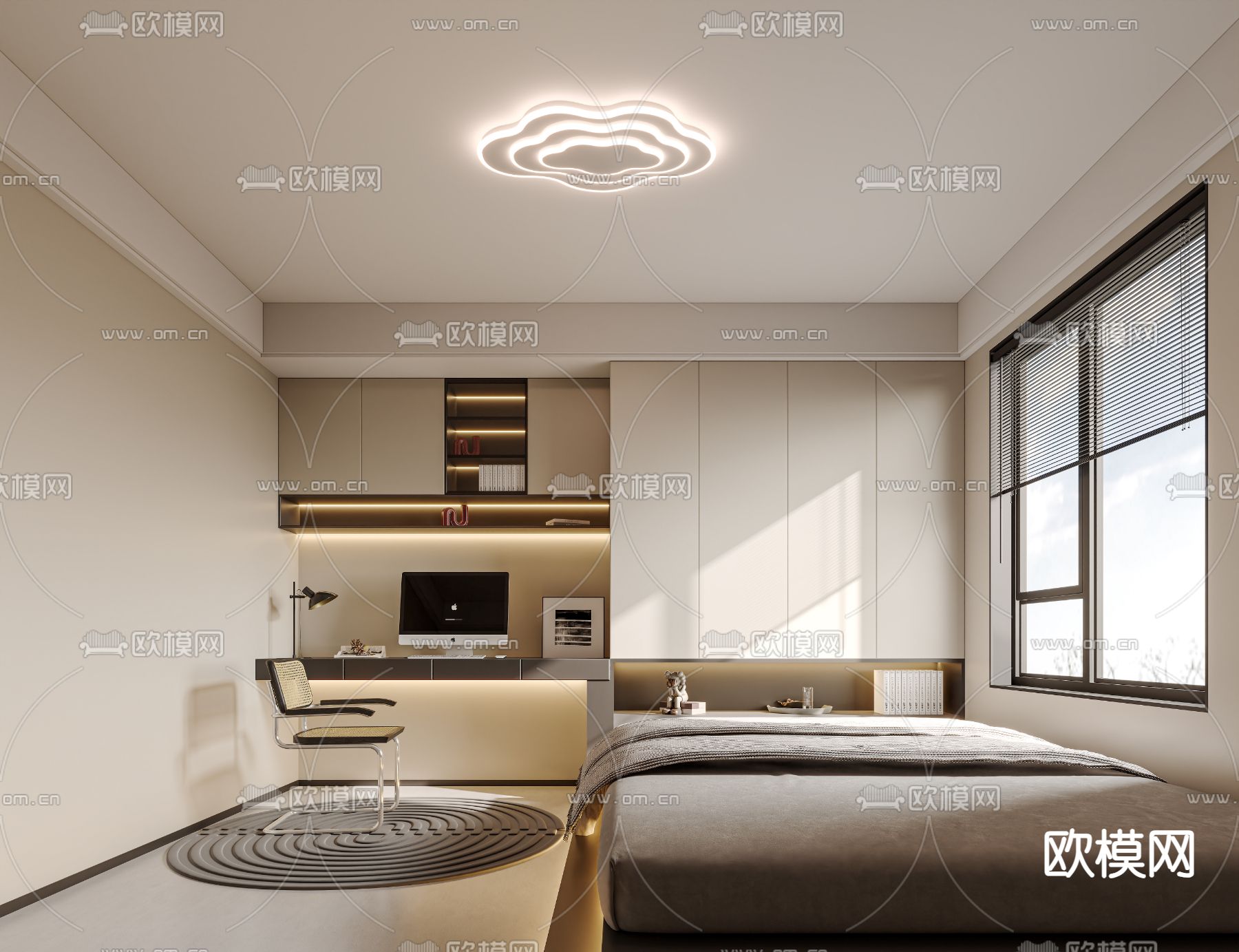 榻榻米卧室 次卧3d模型下载