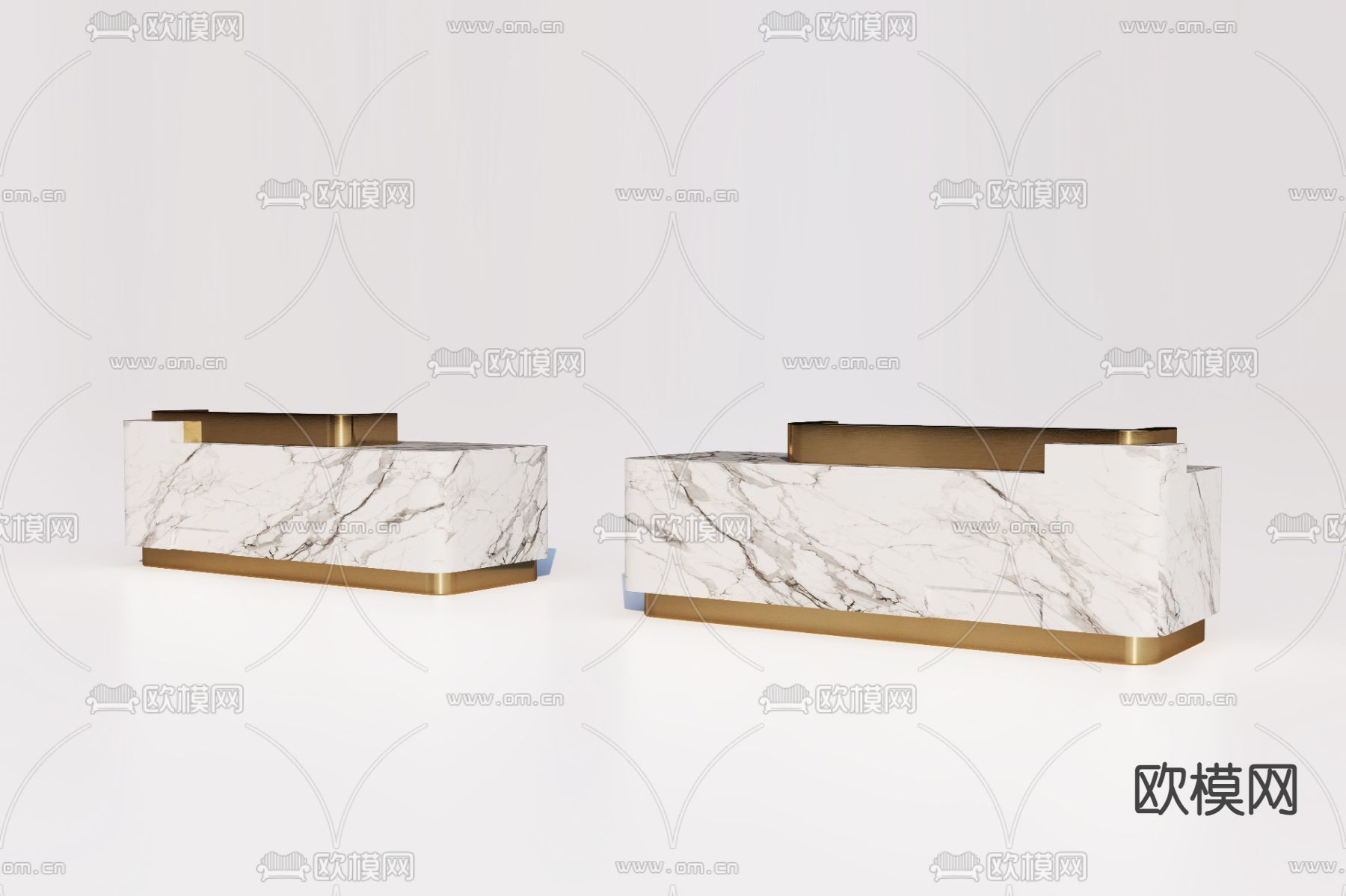 接待台 服务台 前台3d模型下载