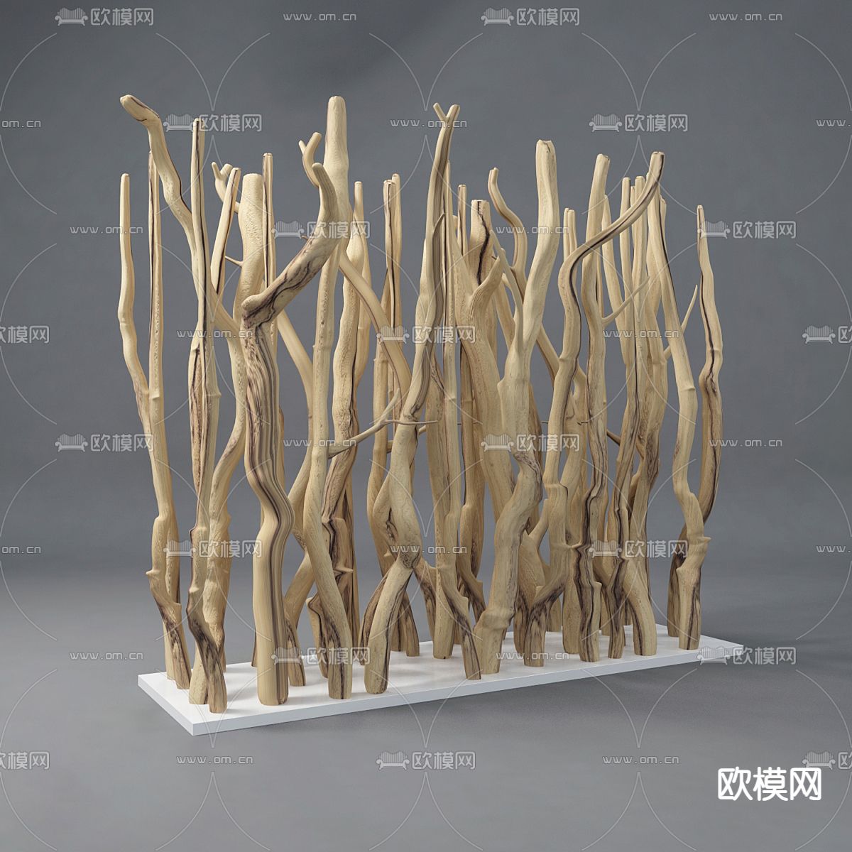 树枝隔断 树枝围栏 篱笆墙3d模型下载_ID15020979_3dmax免费模型-欧模网