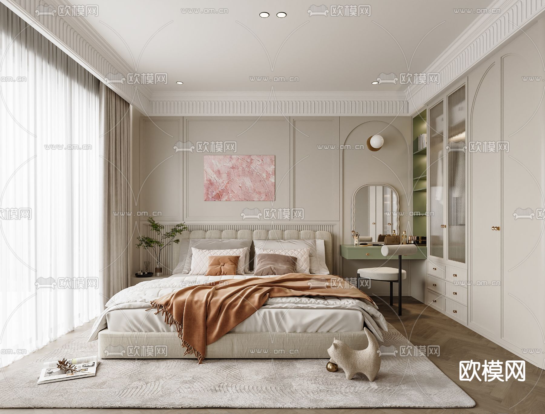 法式卧室 主卧 主人房3d模型下载
