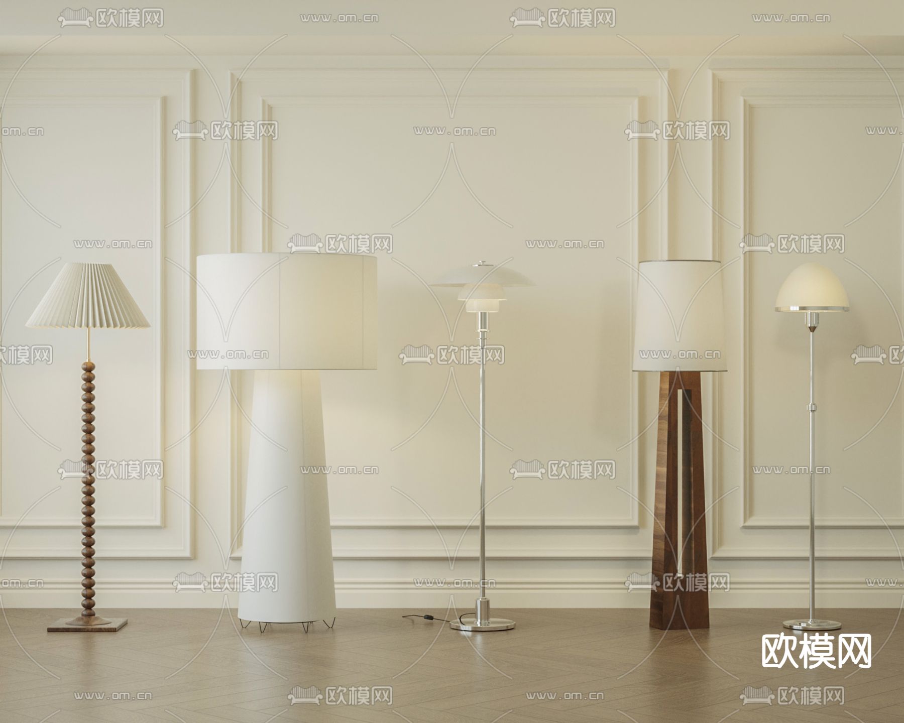 现代落地灯3d模型下载