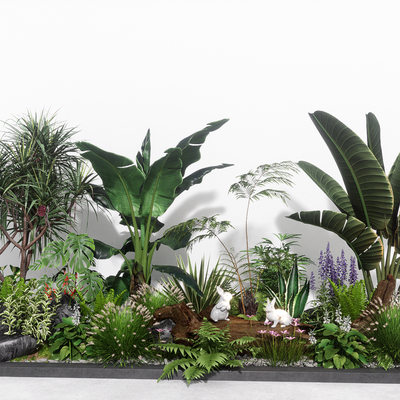  绿植堆 花草花境su模型 