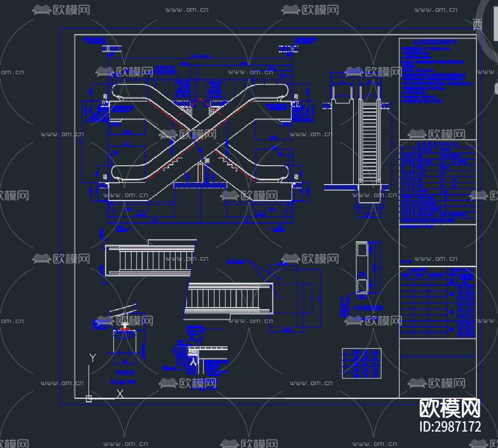 自动扶梯cad大样图下载（渲染图2）