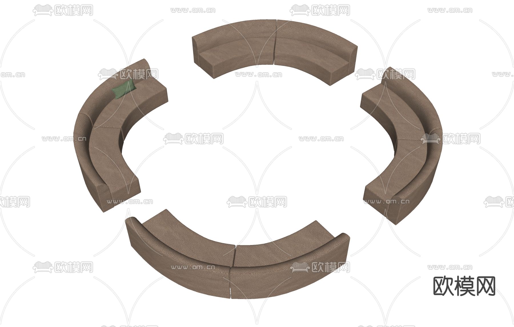 大堂沙发 拼接沙发su模型下载（渲染图2）