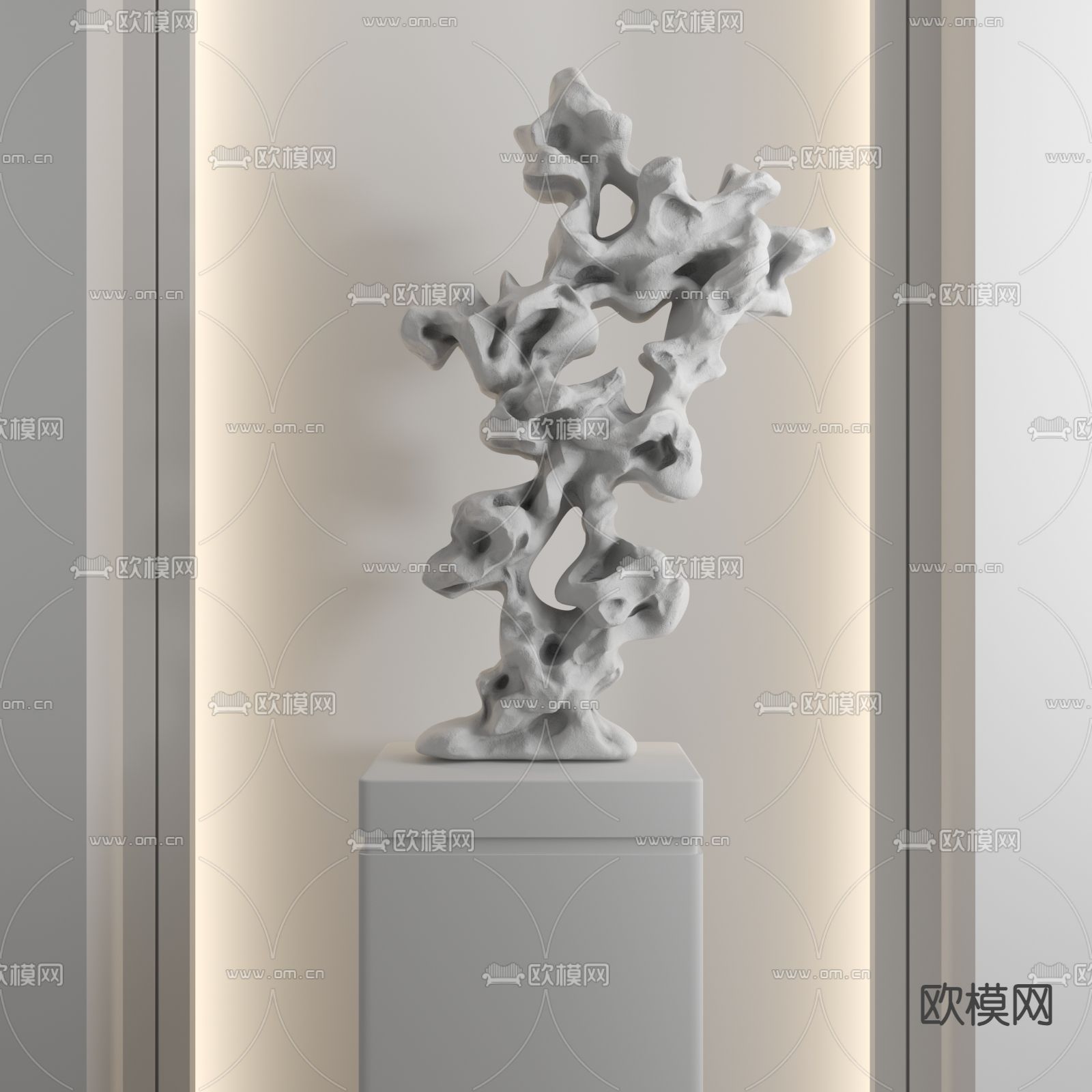 玉石雕塑 太湖石 摆件su模型下载（渲染图2）