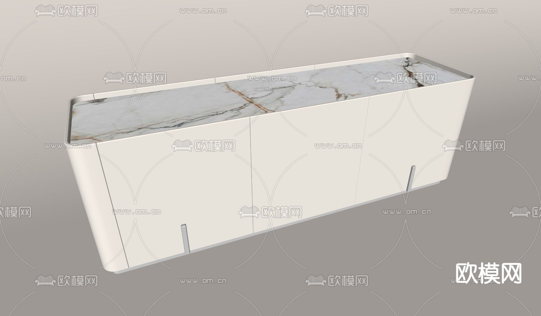 FENDI电视柜su模型下载（渲染图2）