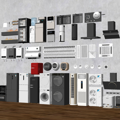  冰箱 空调 抽烟机su模型 