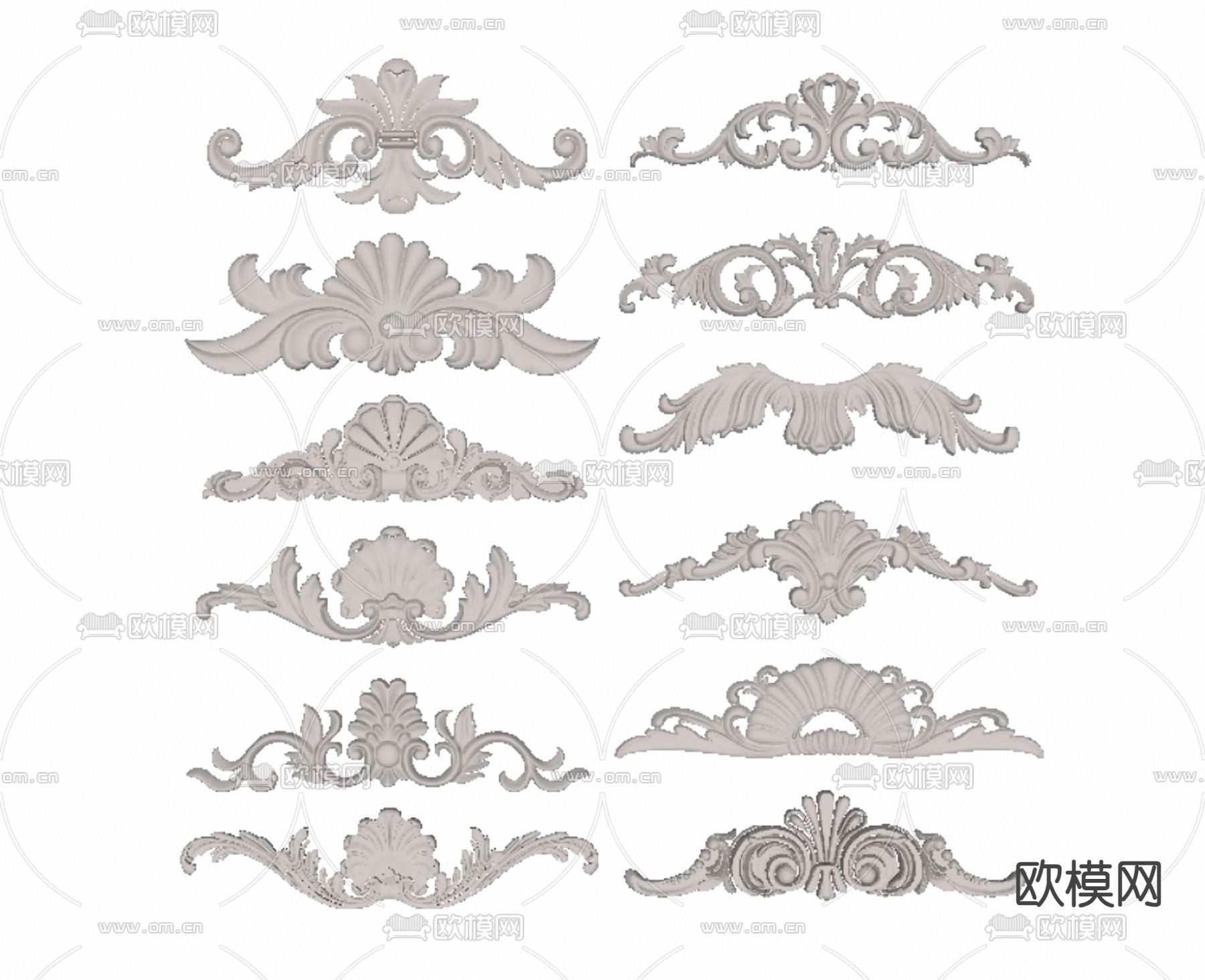 简欧雕花 雕刻 角花su模型下载（渲染图2）