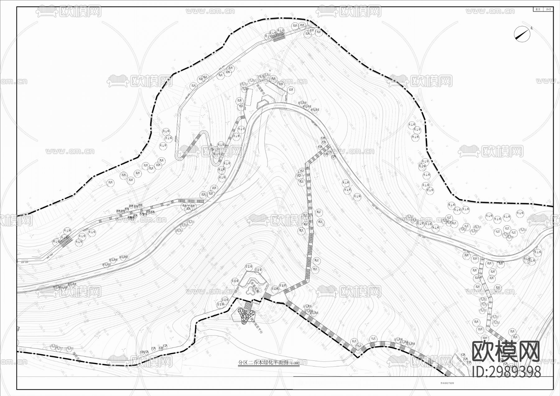 香国公园扩建工程cad施工图下载（渲染图7）