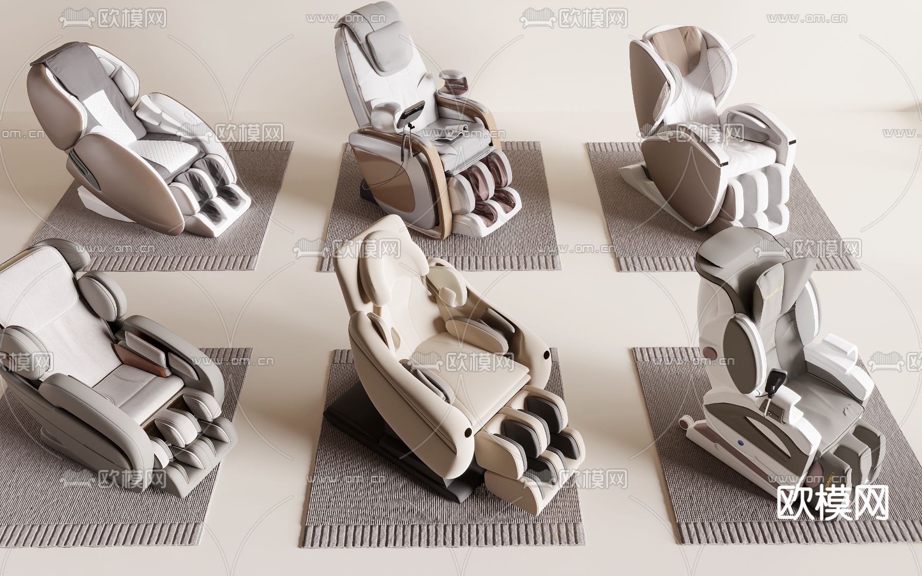 现代按摩椅su模型下载（渲染图2）