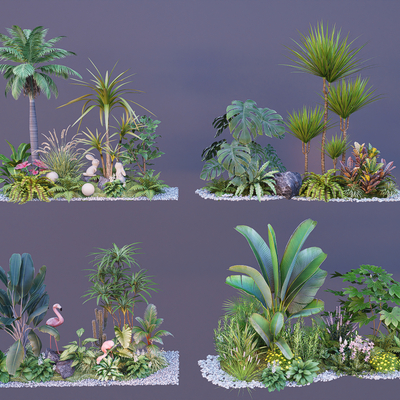  植物堆 微地形 庭院造景su模型 