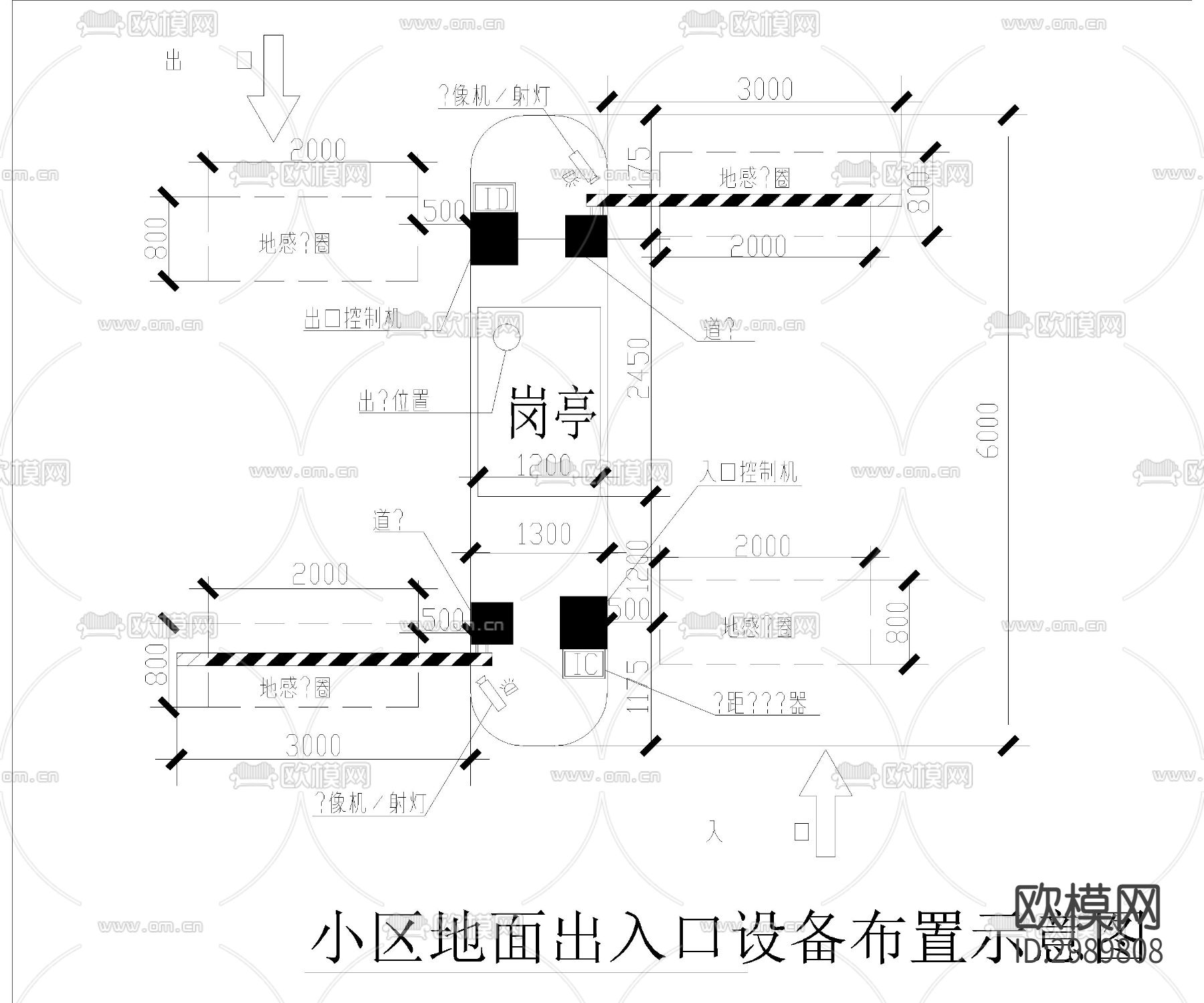 智能摄像道闸cad大样图下载（渲染图1）