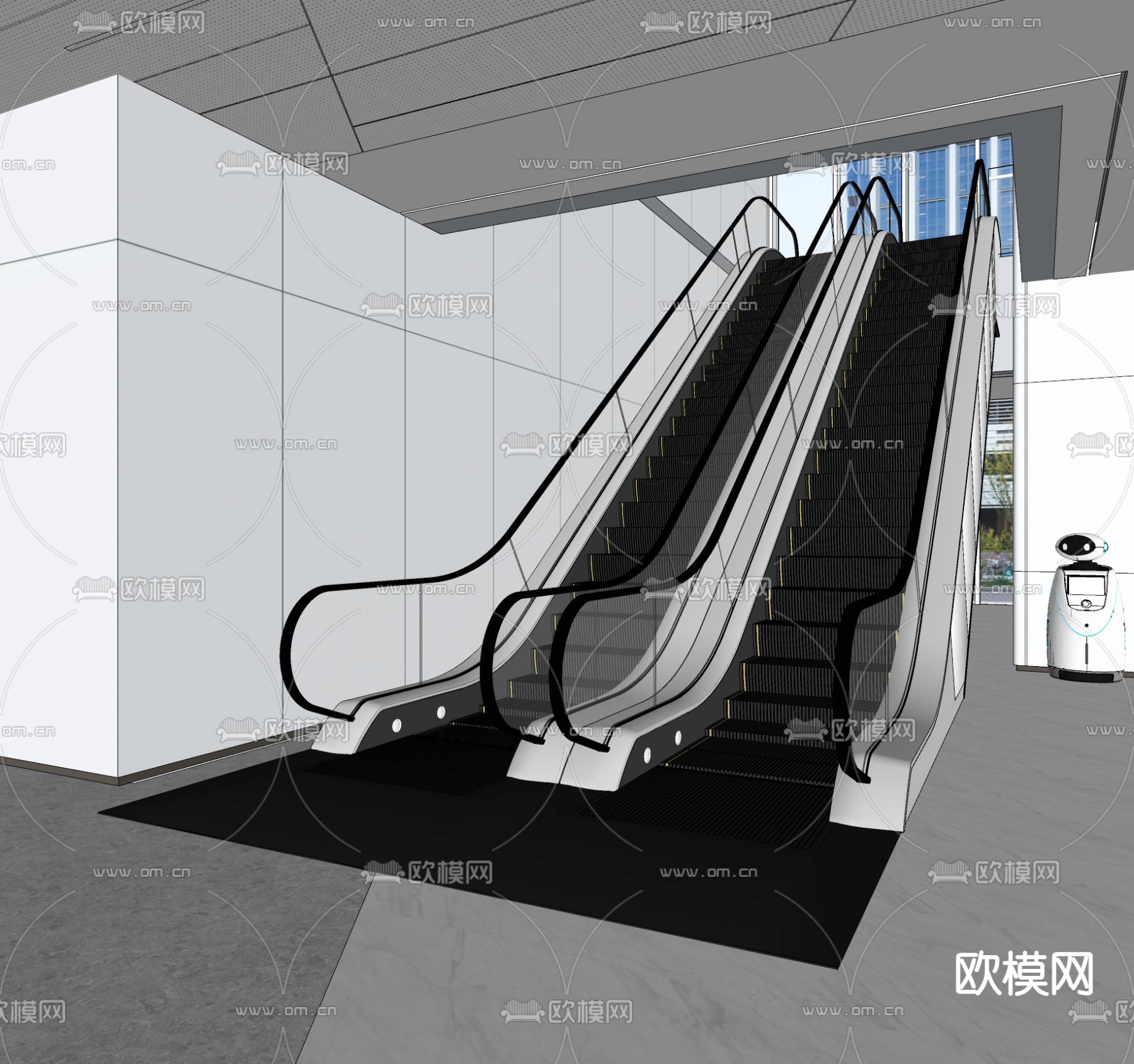 自动扶梯 电动扶梯su模型下载_ID15019801_sketchup模型下载-欧模网