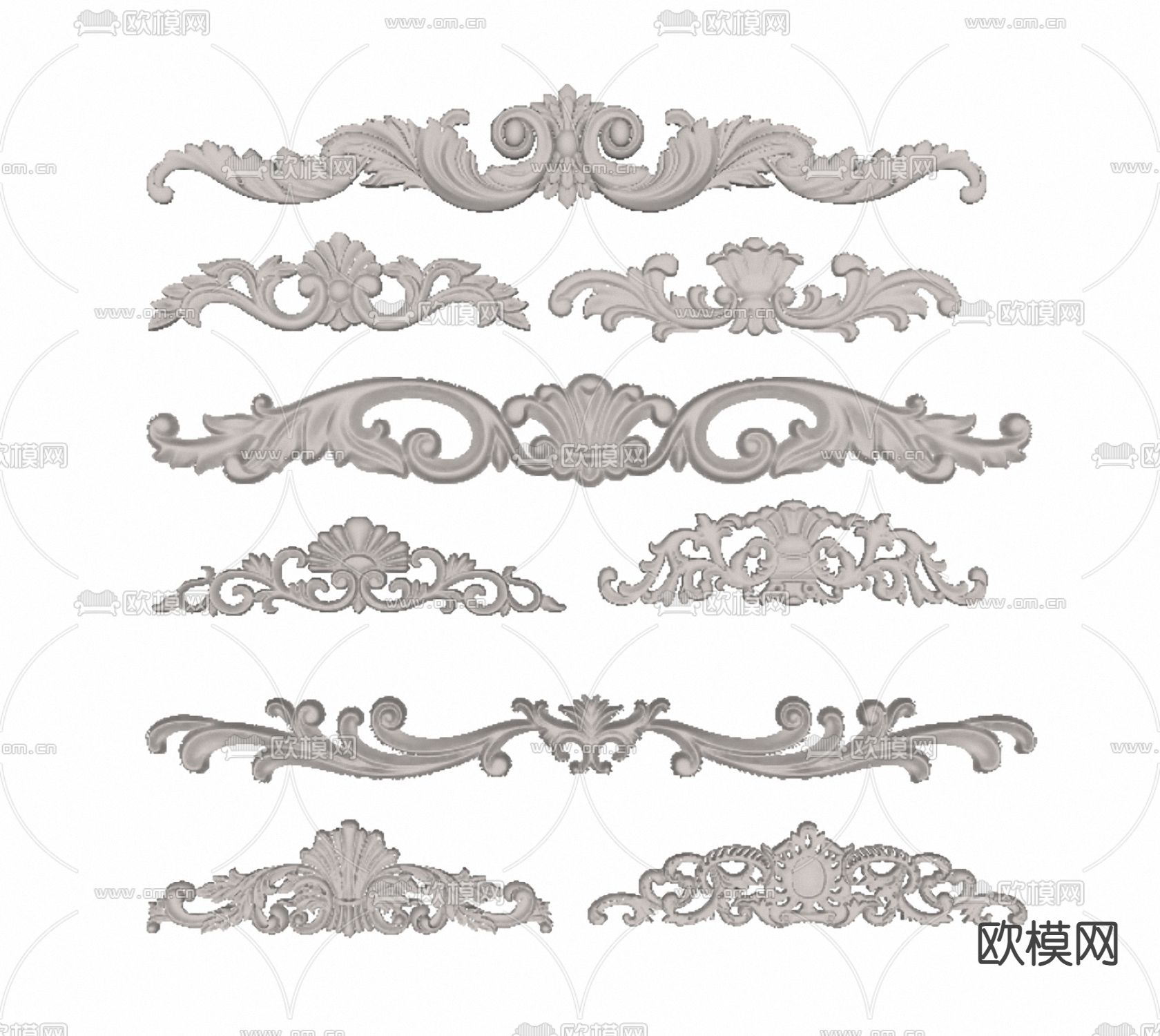 简欧雕花 雕刻 角花su模型下载（渲染图2）