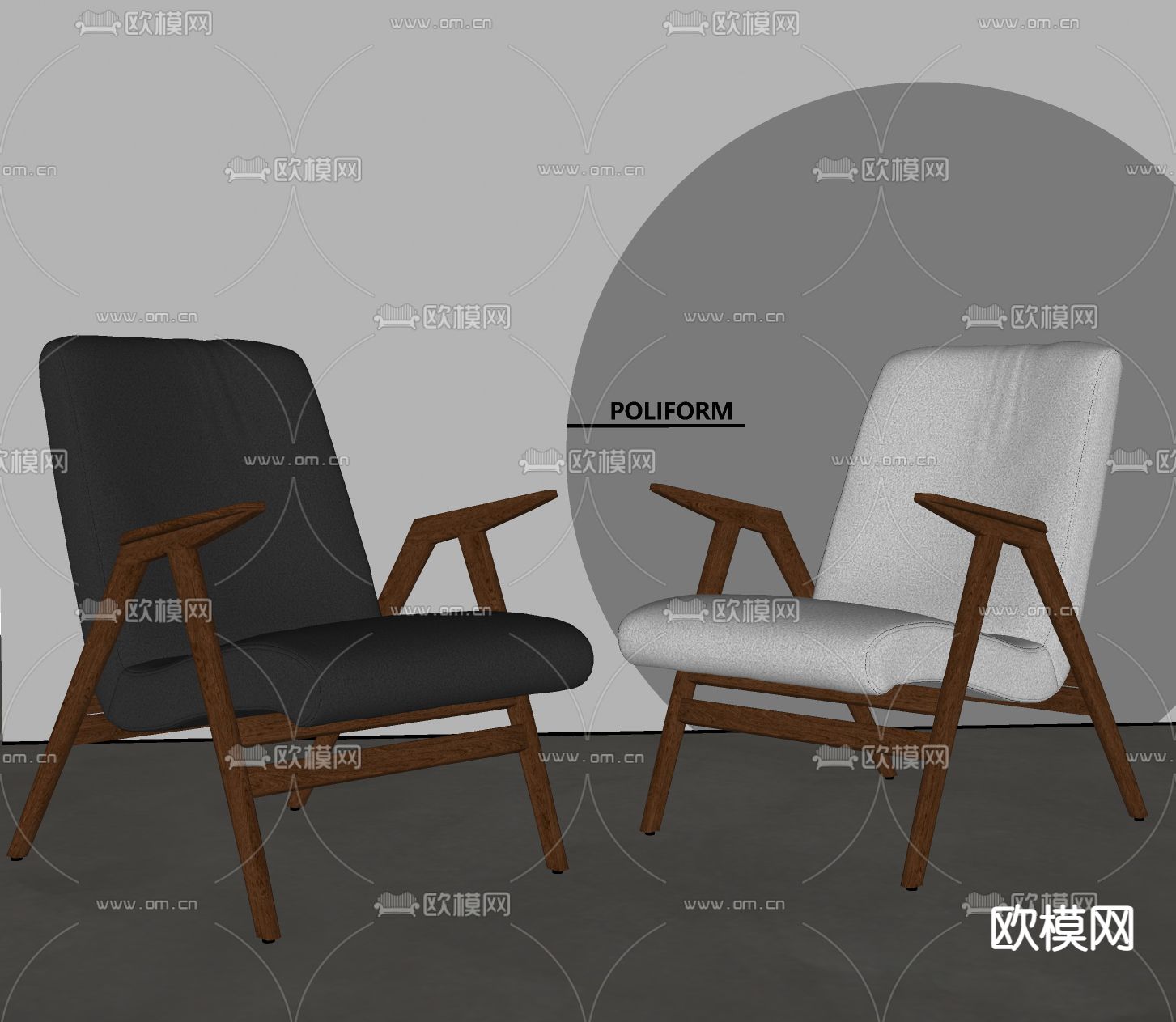 poliform 躺椅su模型下载（渲染图1）