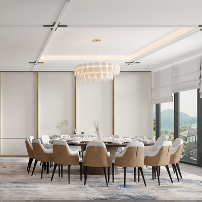  中餐厅包房 酒楼包厢su模型 