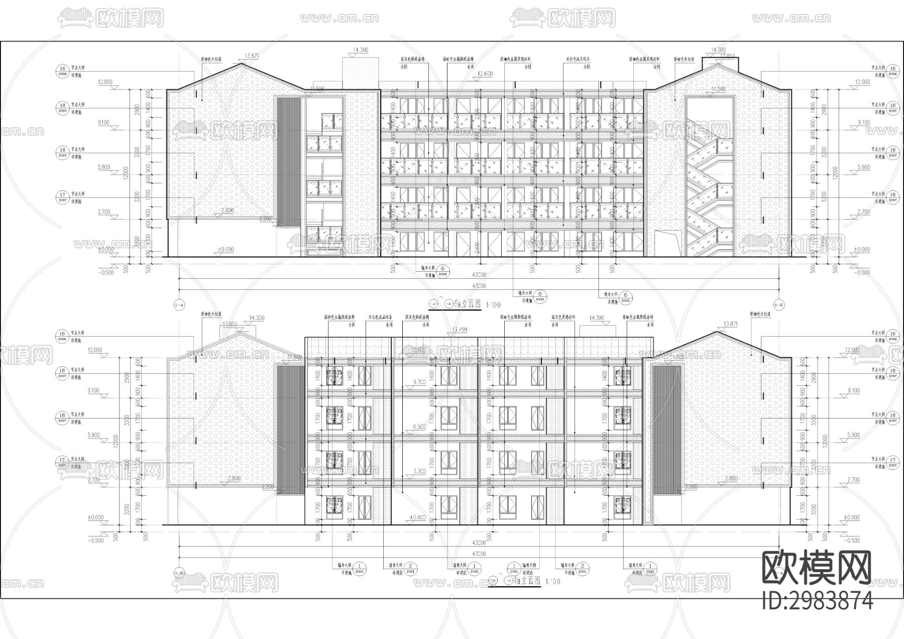 金隅大成南山郡项目cad施工图下载（渲染图3）
