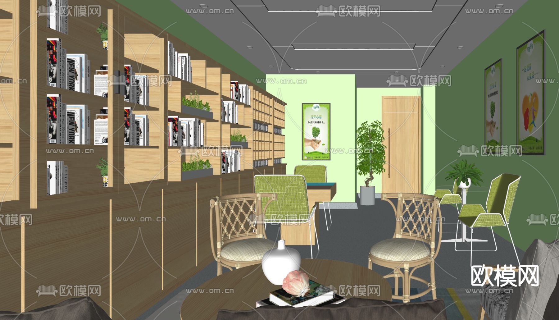 现代茶水间 接待室su模型下载（渲染图2）