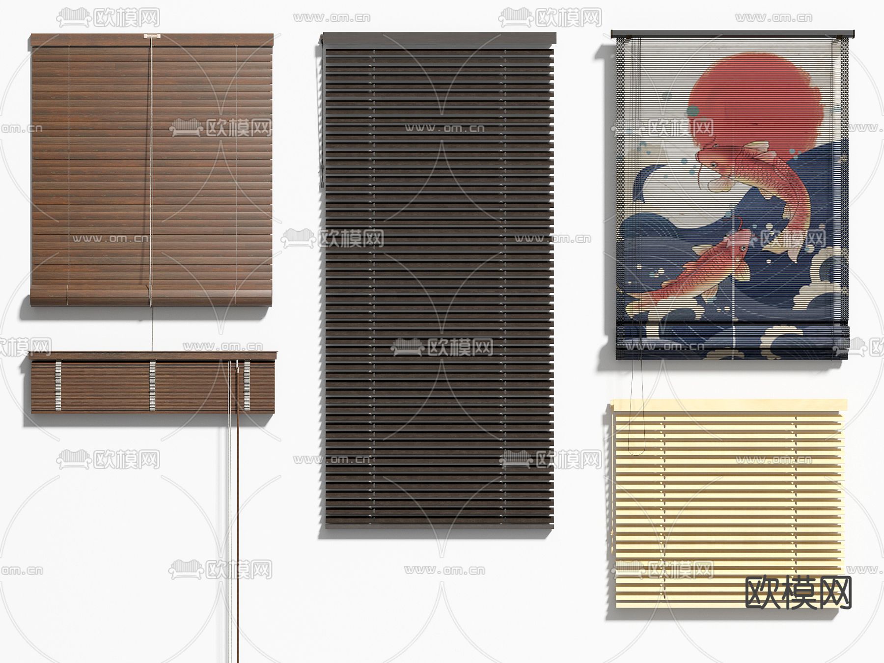 窗帘 罗马帘 百叶窗3d模型下载
