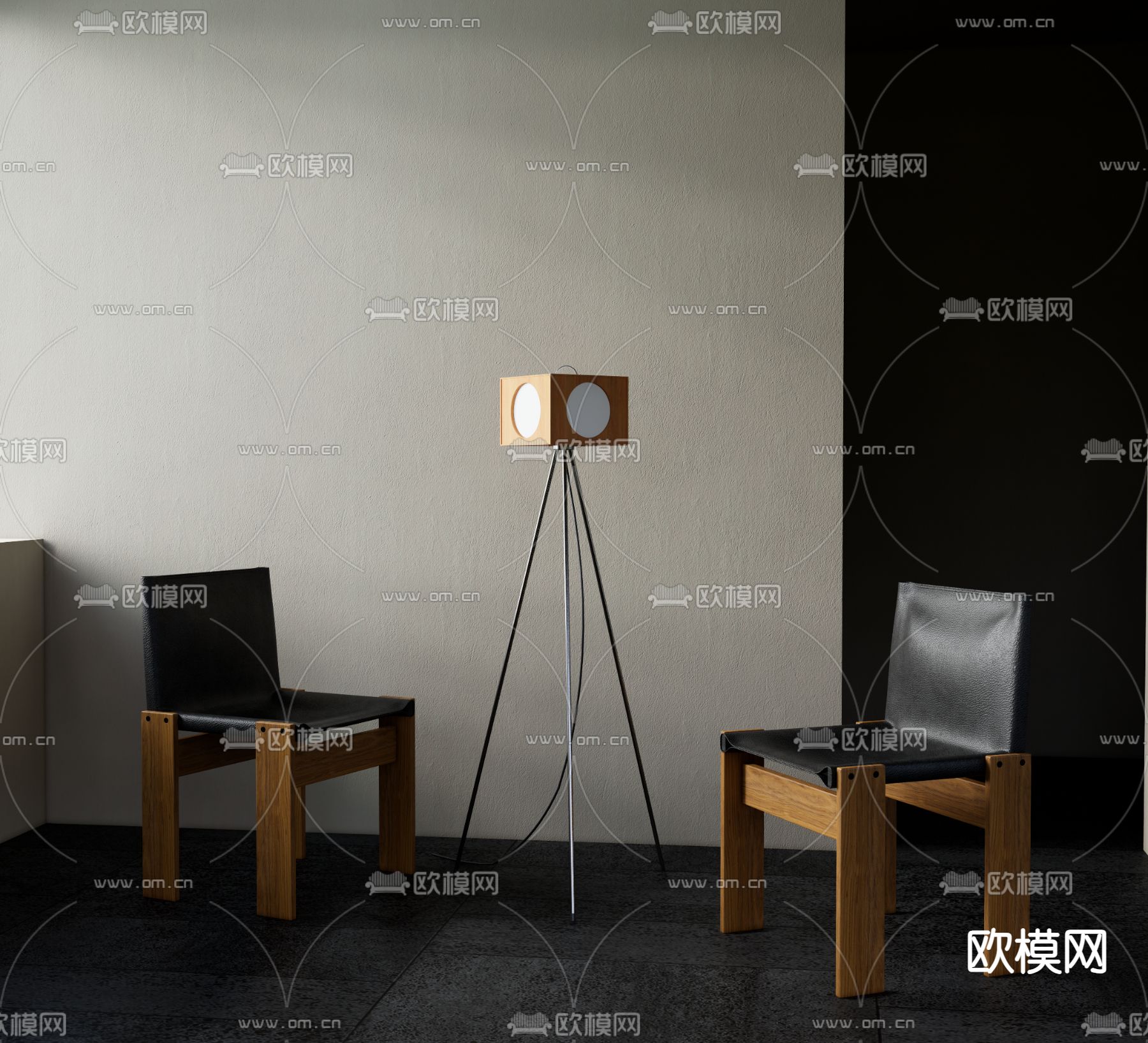 中古风餐椅 椅子su模型下载（渲染图1）