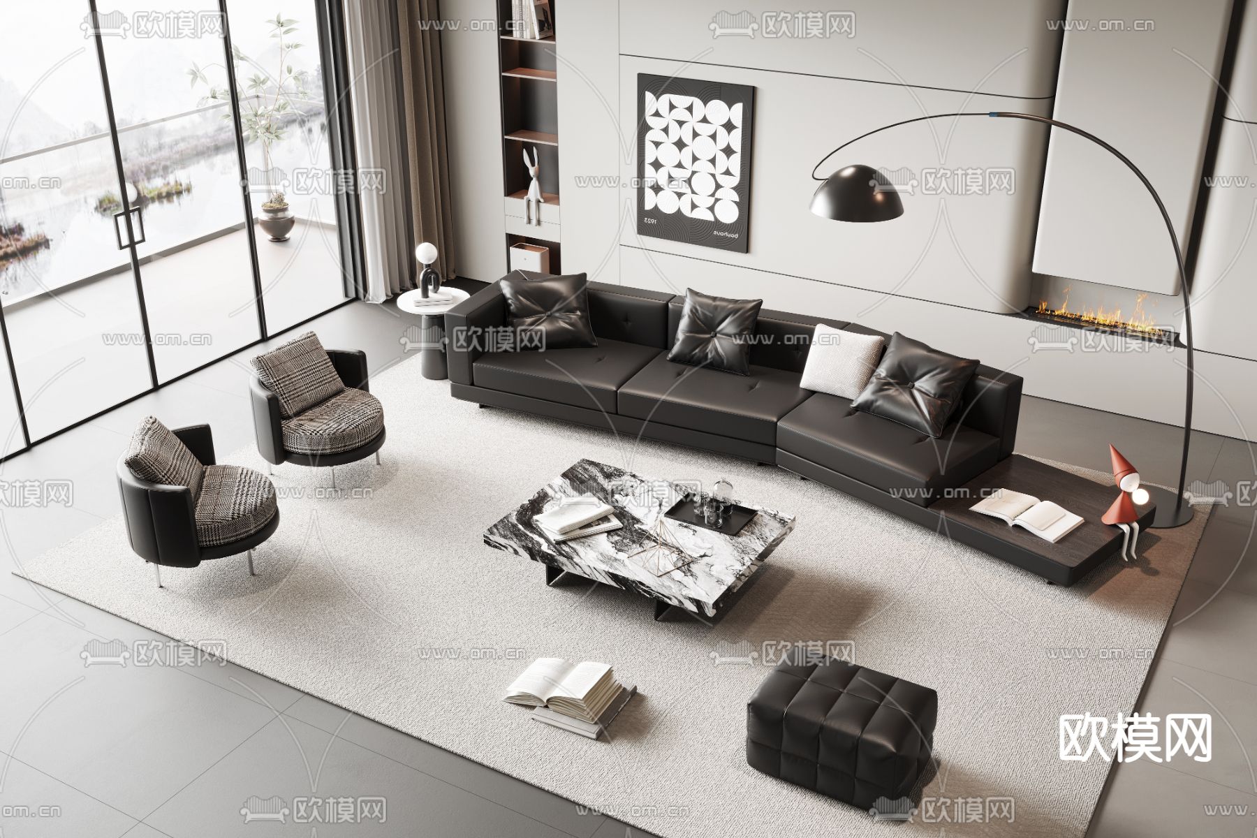 Minotti 组合沙发su模型下载（渲染图1）