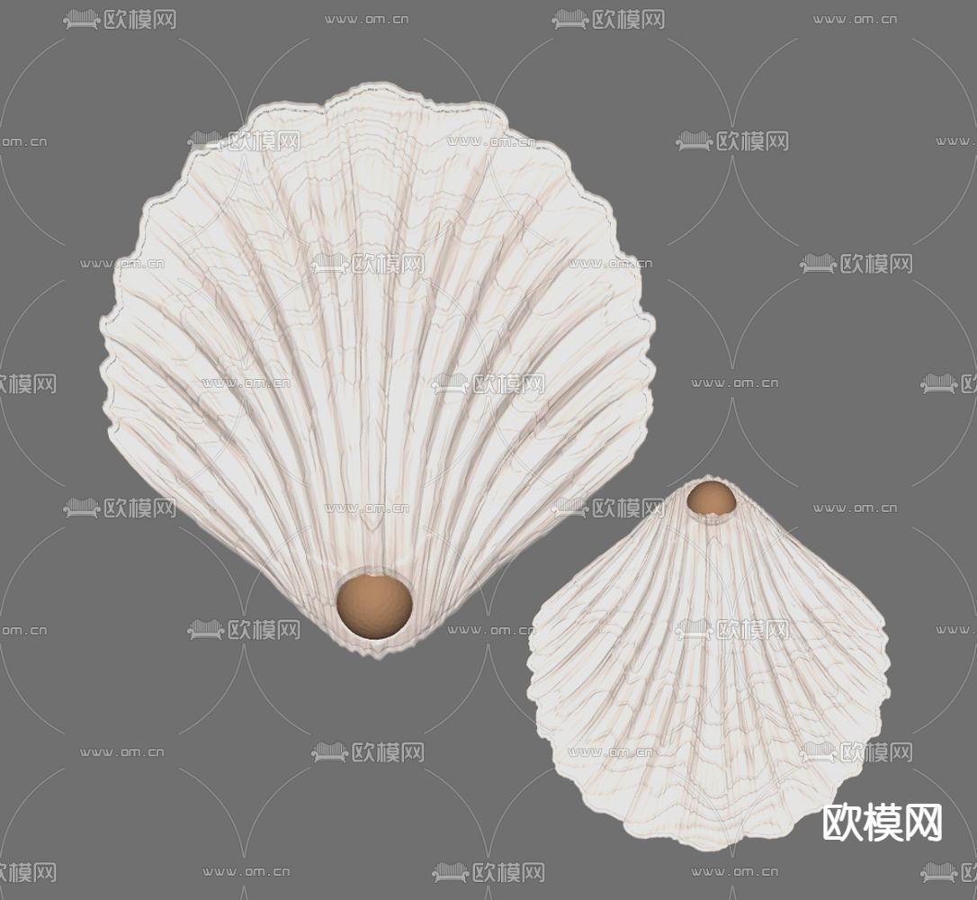 贝壳壁灯su模型下载（渲染图2）