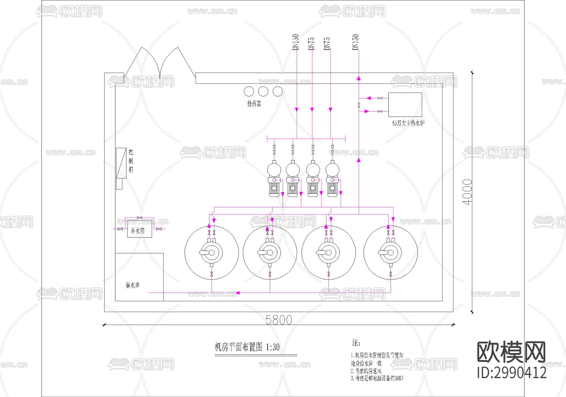 泳池cad大样图下载（渲染图3）
