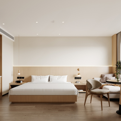  民宿客房 卧室su模型 