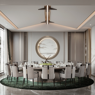  中餐厅包房 酒楼包厢su模型 