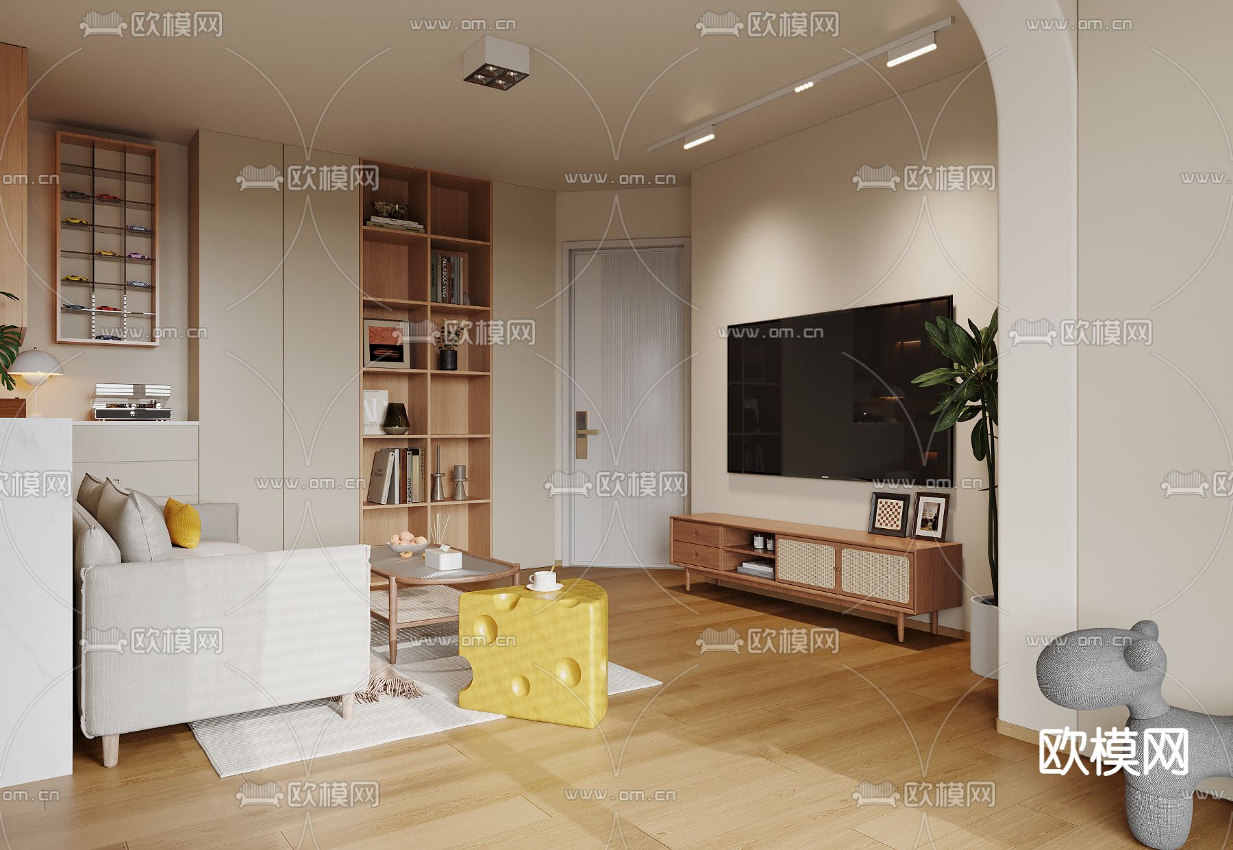 北欧客餐厅3d模型下载（渲染图3）