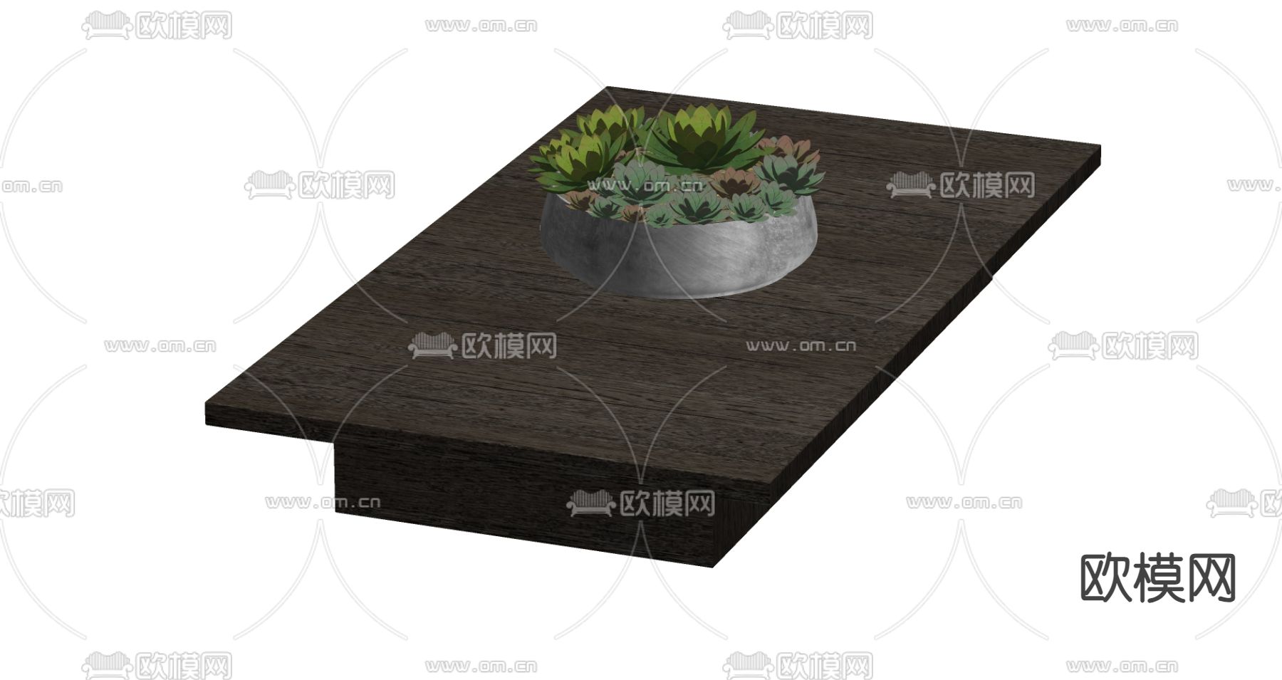 侘寂风茶几su模型下载（渲染图2）